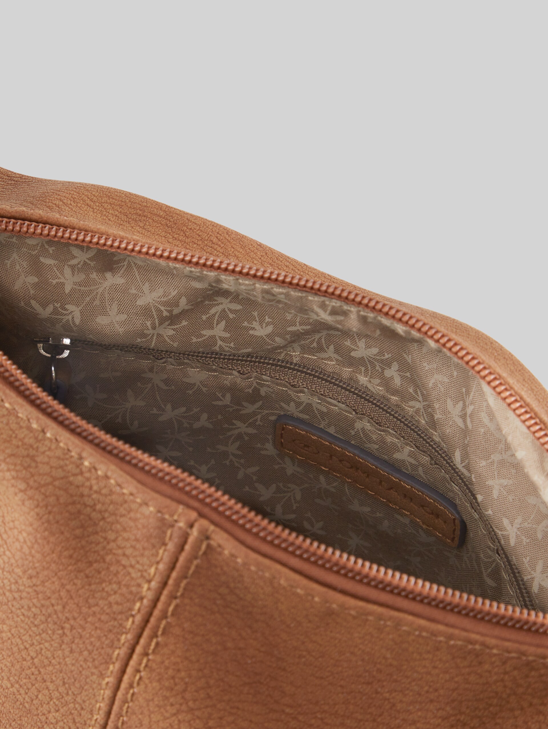 TTCAIA M shoulder bag with zip details - cognac / brandy - side product view 