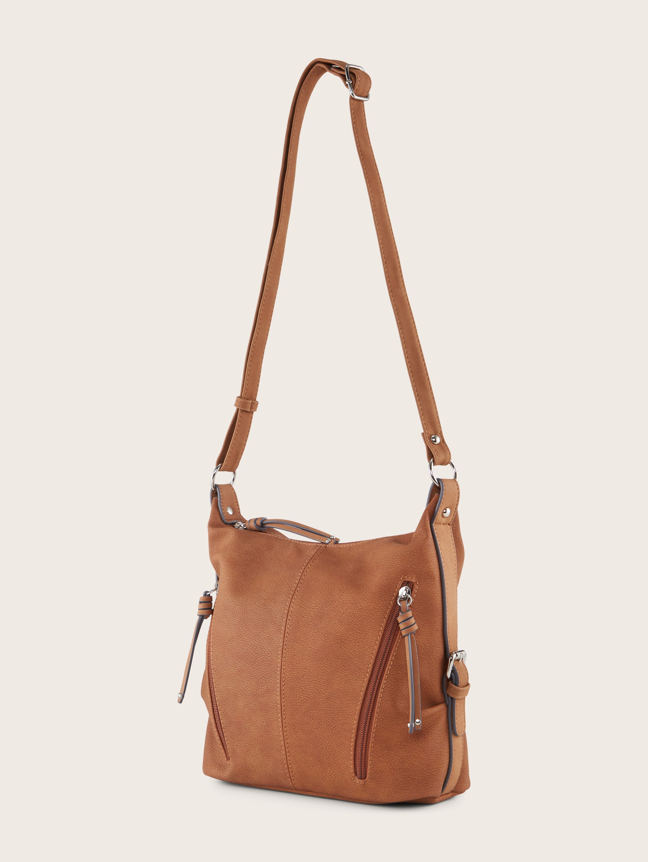 TTCAIA M Umhängetasche mit Reißverschluss-Details - cognac_brandy - 