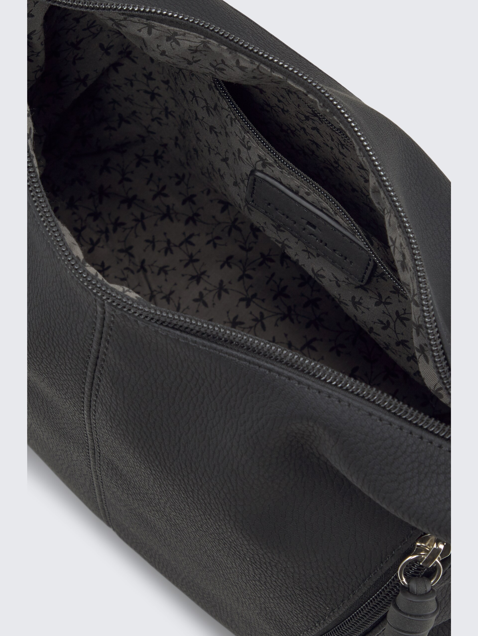 TTCAIA M Umhängetasche mit Reißverschluss-Details - schwarz / black - seitliche Produkt-Ansicht 