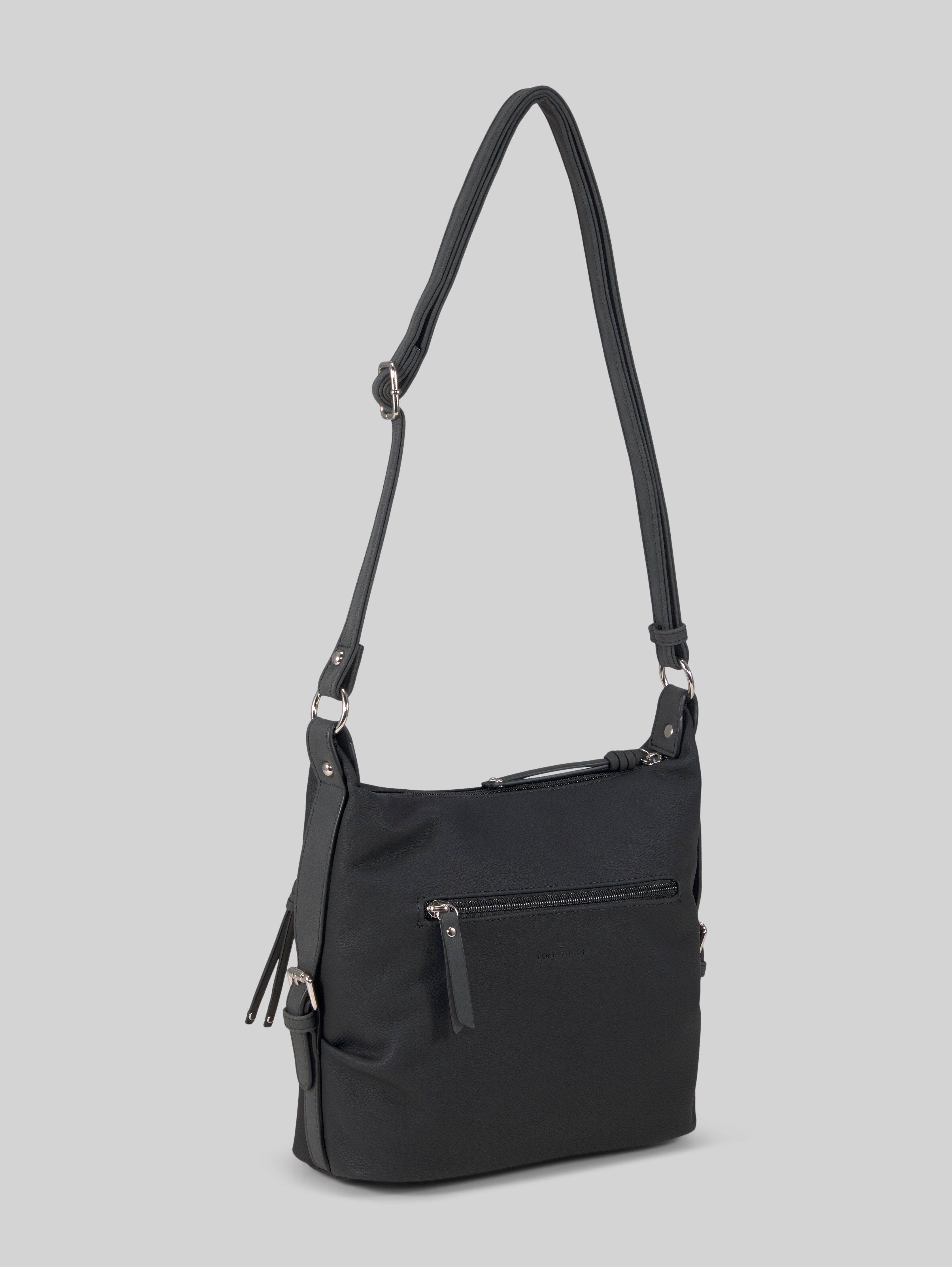 tom TTCAIA M shoulder bag with zip details in black by Tom Tailor