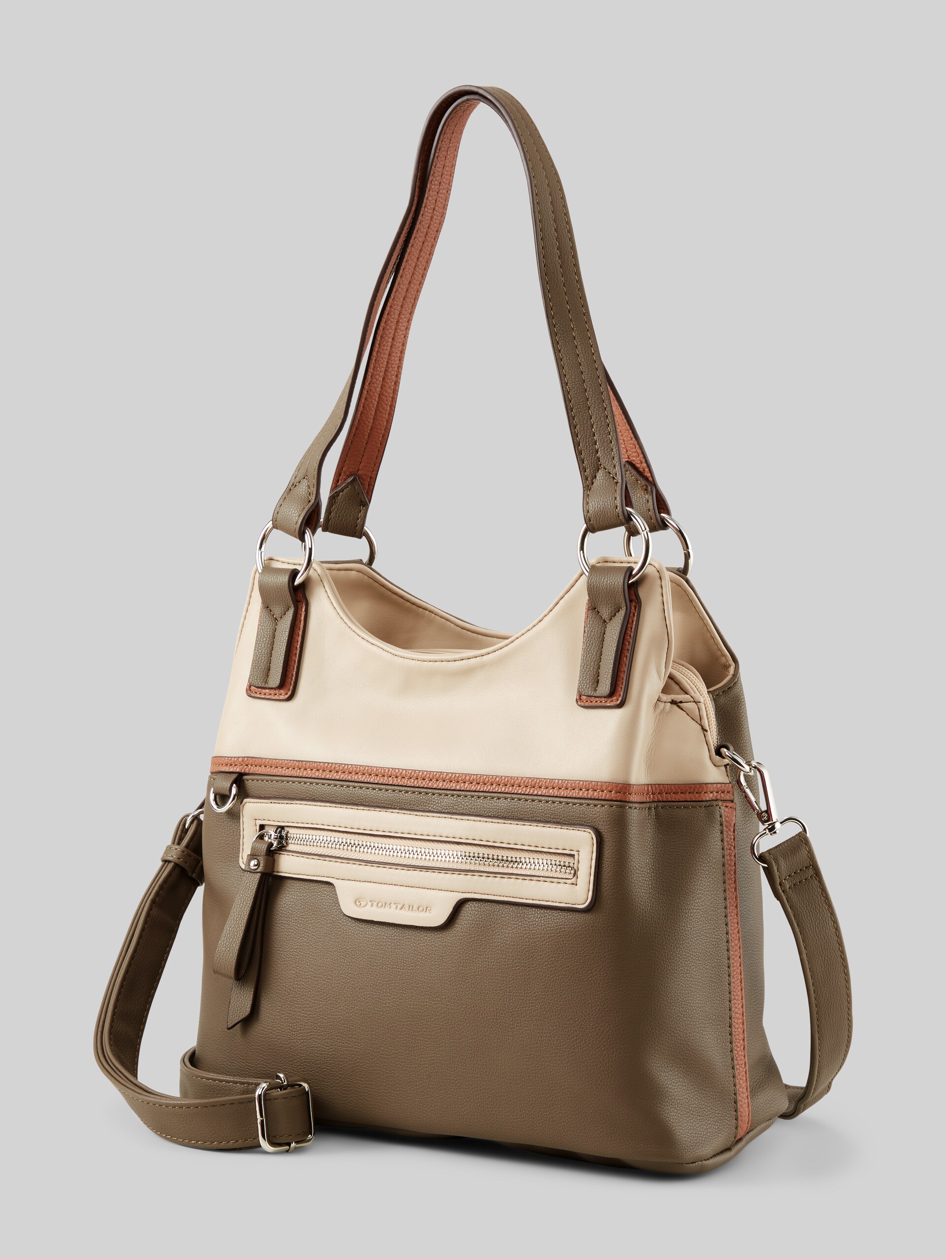 TTJULE L Shopper mit Colour Blocking - mixed taupe - seitliche Produkt-Ansicht 