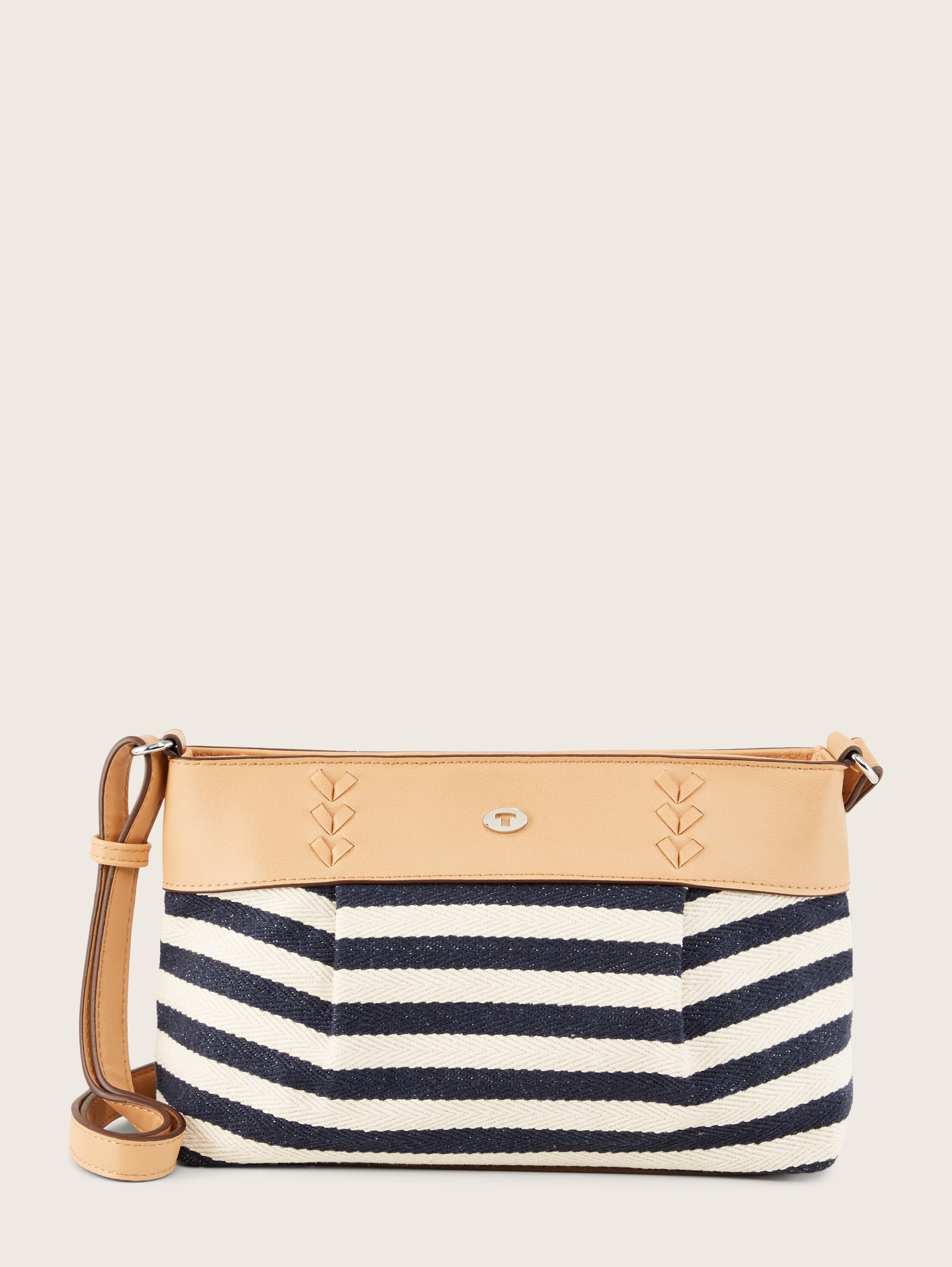 Medium schoudertas met ritsopening Nia - stripes blue - Product vooraanzicht