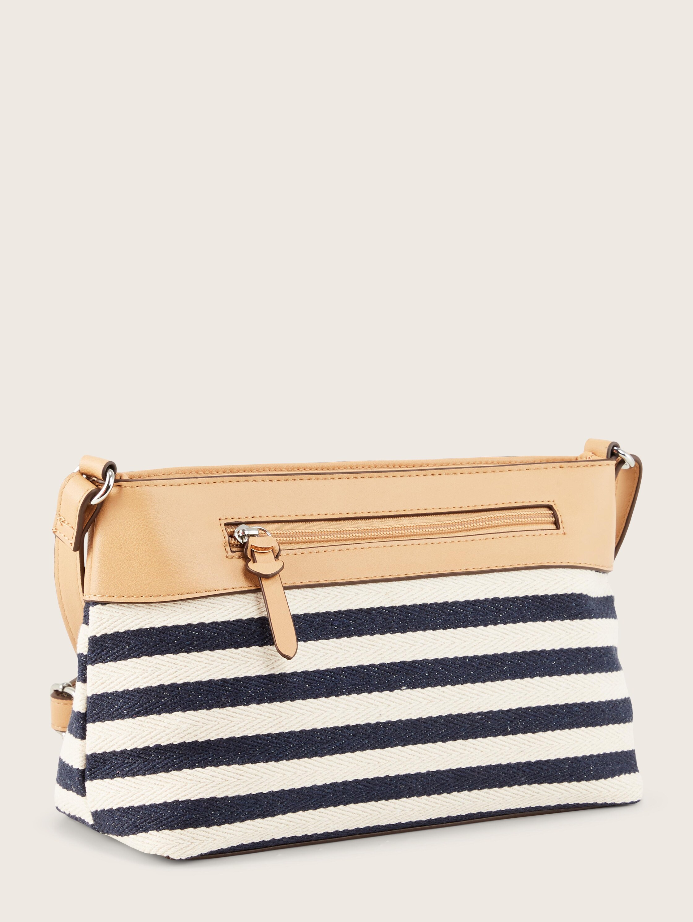 Medium schoudertas met ritsopening Nia - stripes blue - Achteraanzicht product