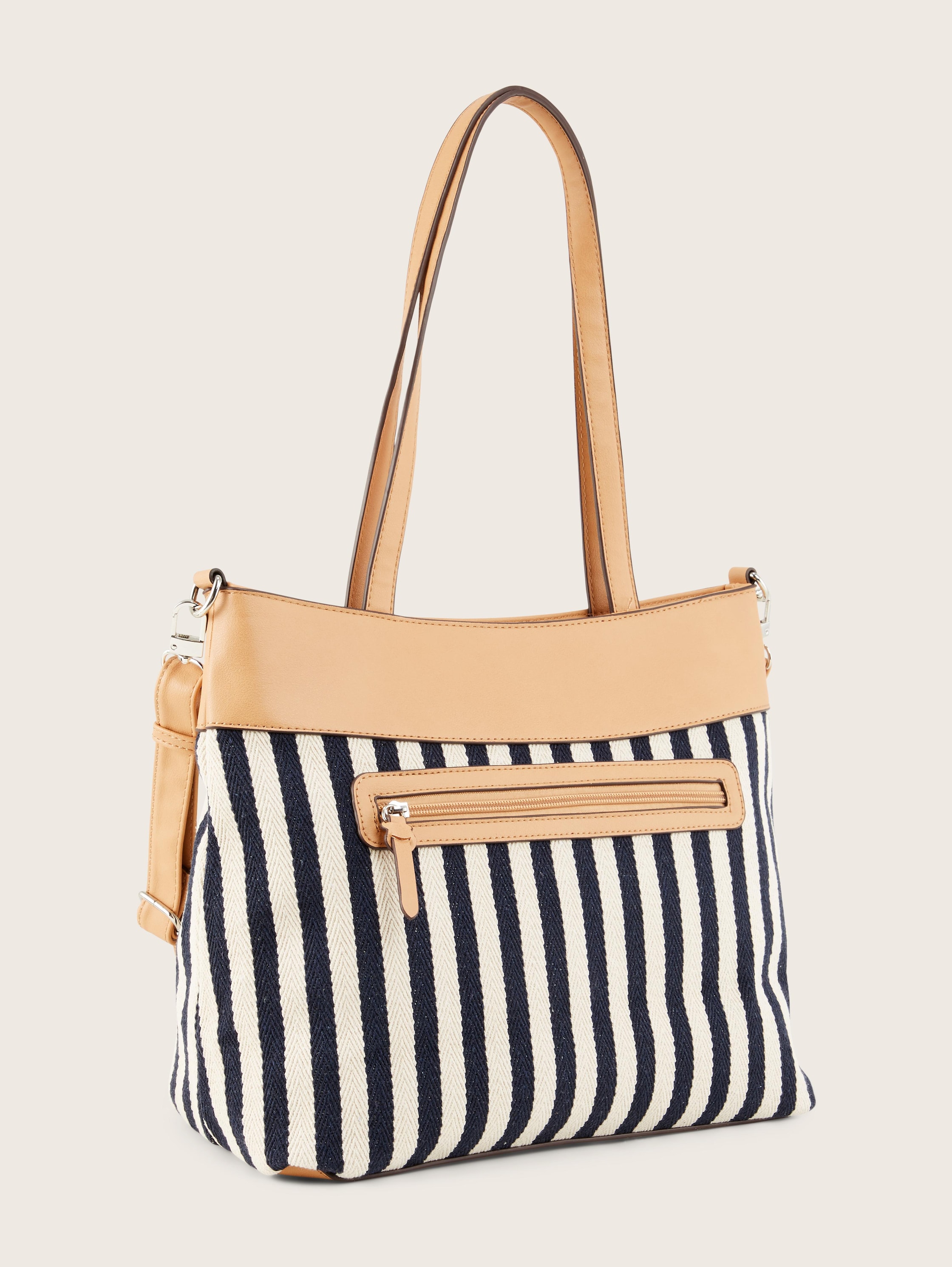 Nia Querformat-Shopper - stripes blue - Produkt-Rückansicht