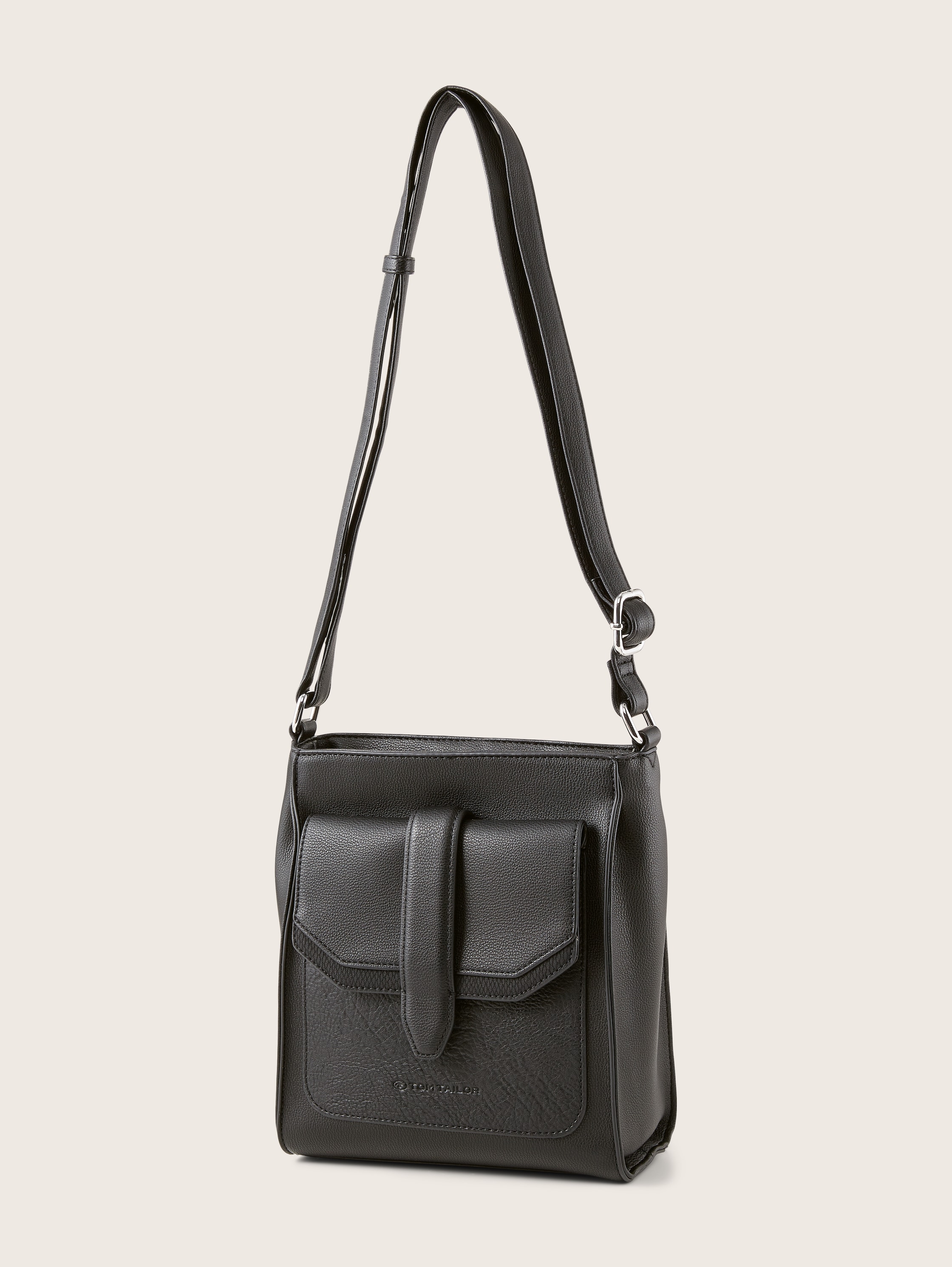 Umhängetasche AMELY mit verstellbarem Schulterriemen - mixed black - seitliche Produkt-Ansicht 