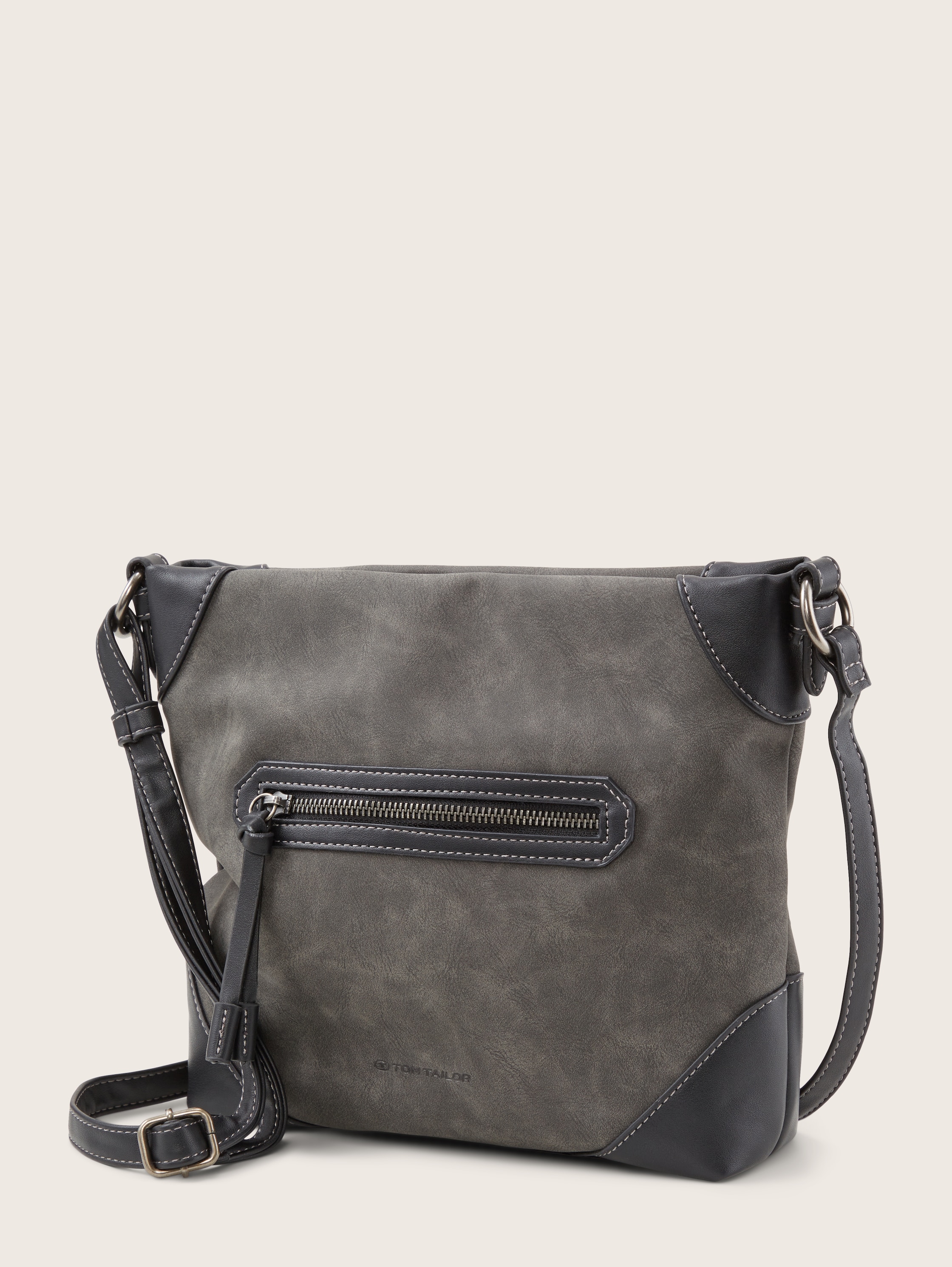 Caren Umhängetasche aus Lederimitat - dark grey - seitliche Produkt-Ansicht 