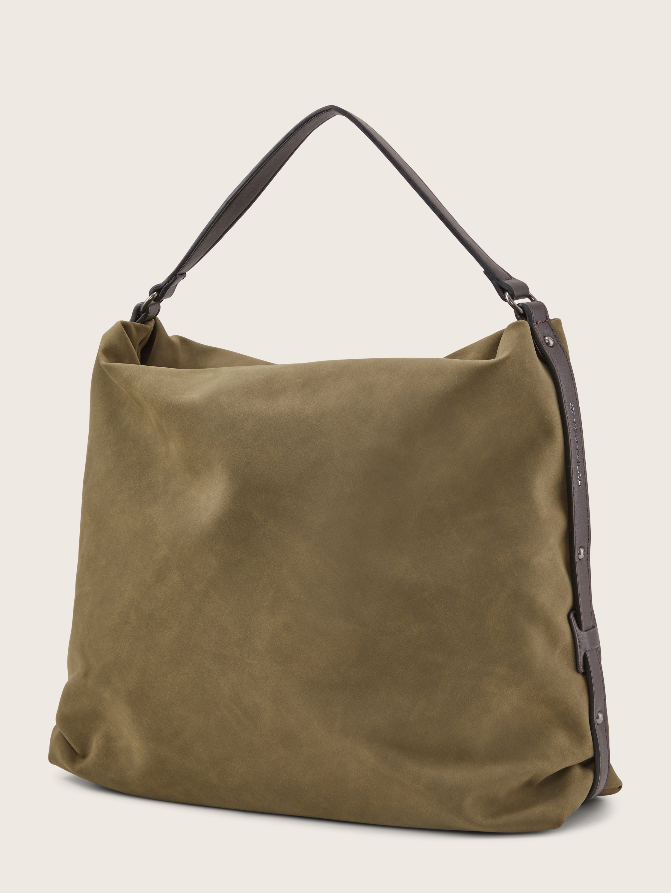 Gila Schultertasche aus Nubukimitat - khaki / khaki - seitliche Produkt-Ansicht 