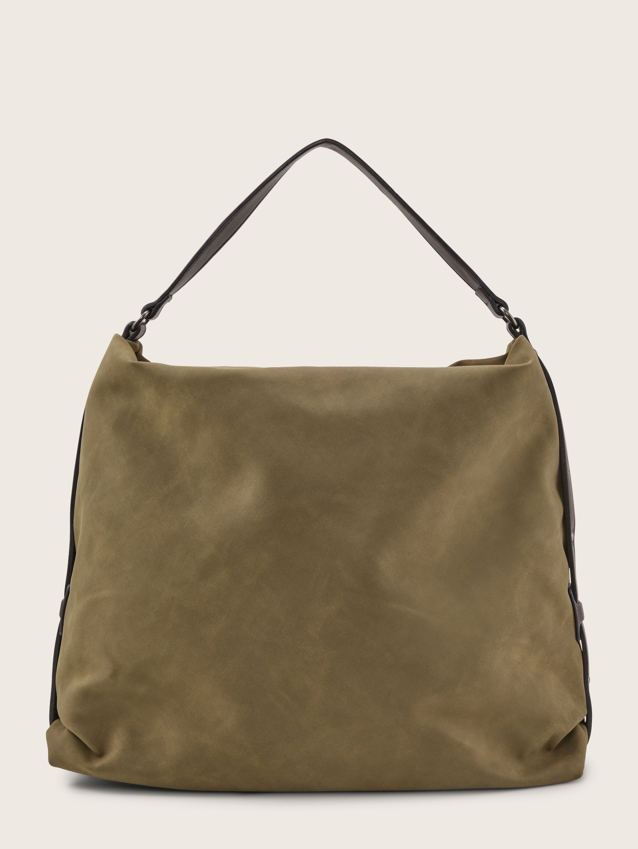 Gila Schultertasche aus Nubukimitat - khaki / khaki - Vorder-Produkt-Ansicht
