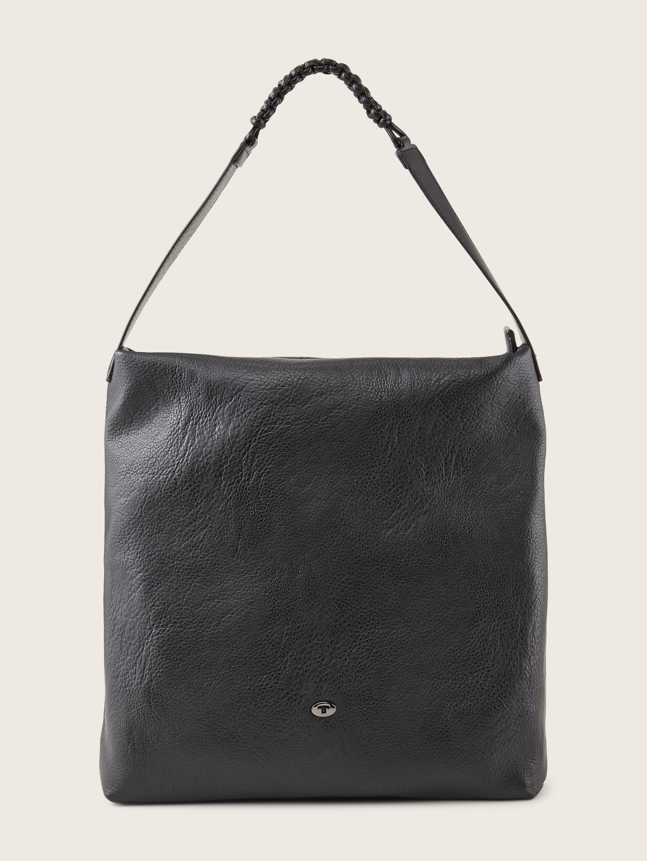 LANI shoulder bag with braided details on the handle - schwarz / black - Front product view