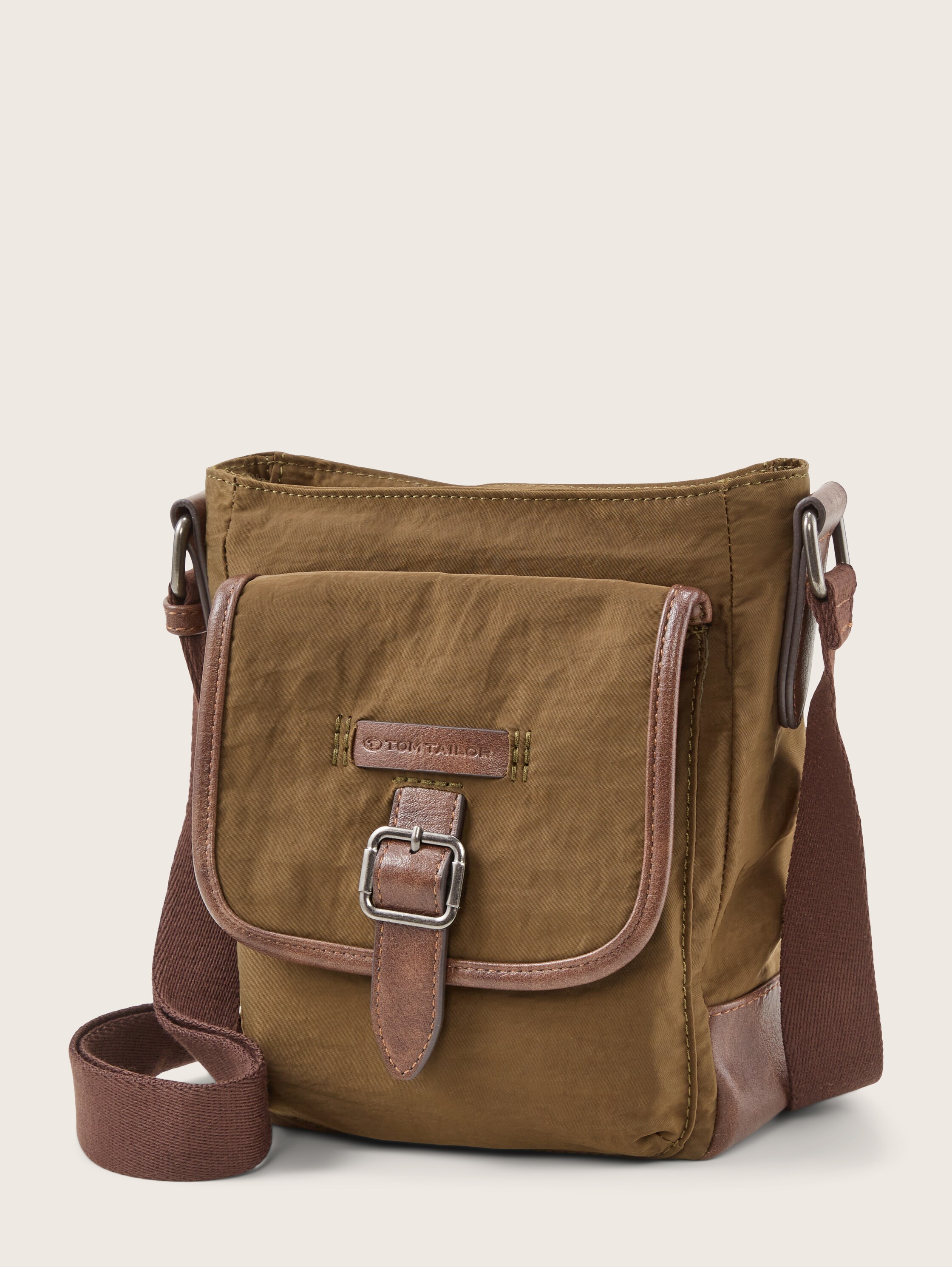 Schoudertas TOM in vintagelook - khaki / khaki - zijaanzicht product 