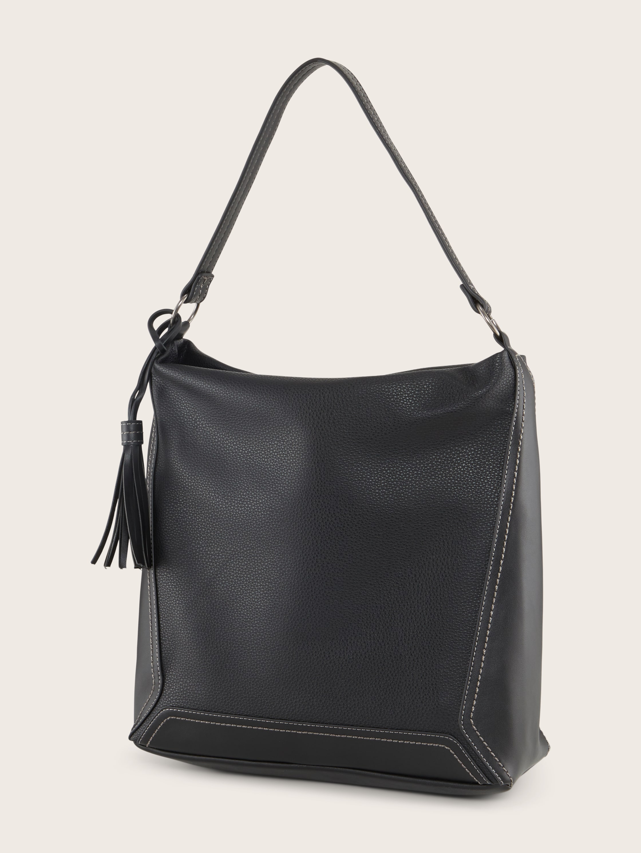 Isa Hobo Tasche - schwarz / black - seitliche Produkt-Ansicht 