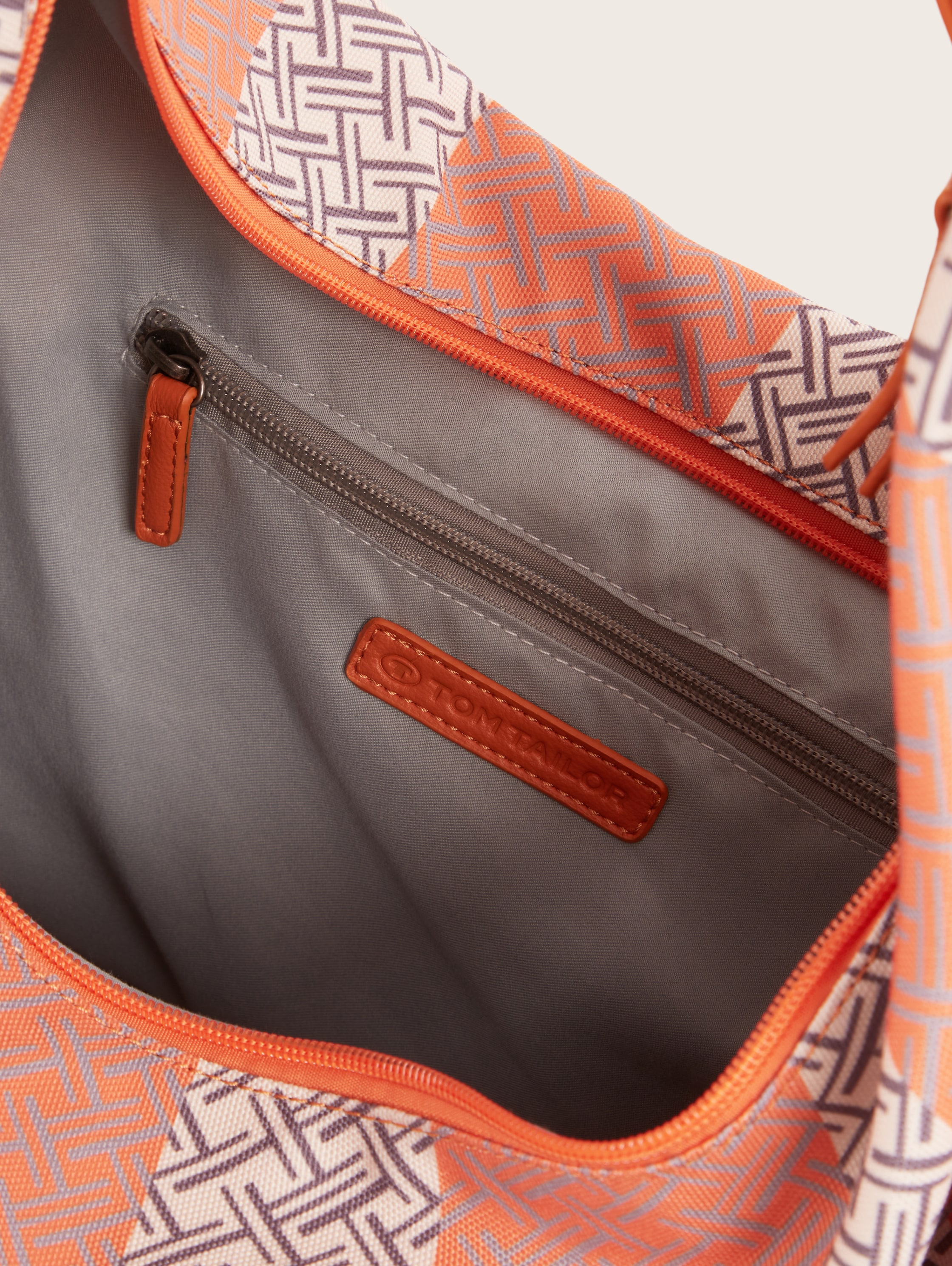 LEONI Shopper mit Webstruktur - orange / orange - seitliche Produkt-Ansicht 