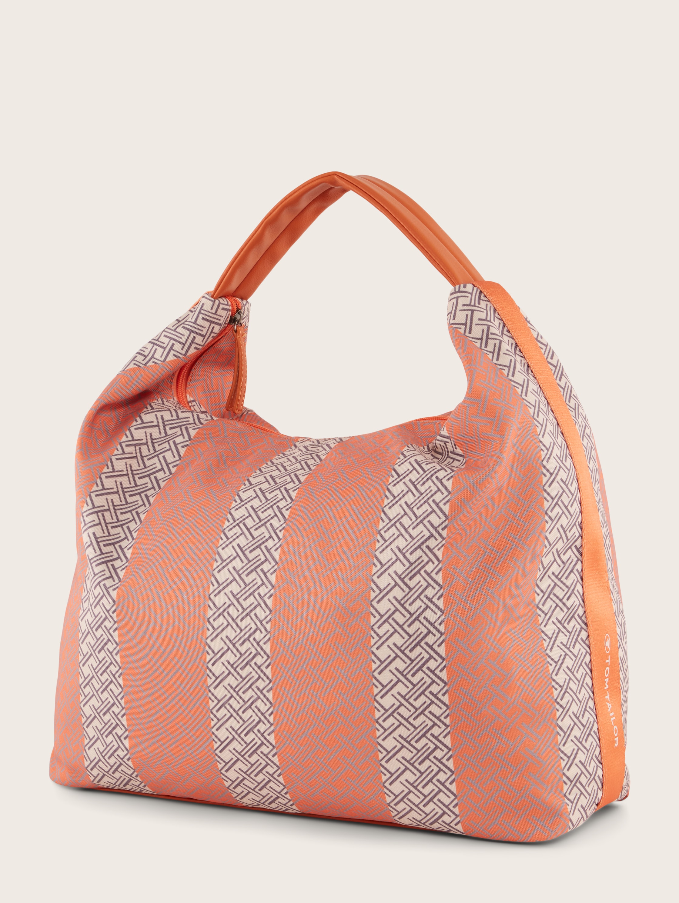 LEONI Shopper mit Webstruktur - orange / orange - seitliche Produkt-Ansicht 