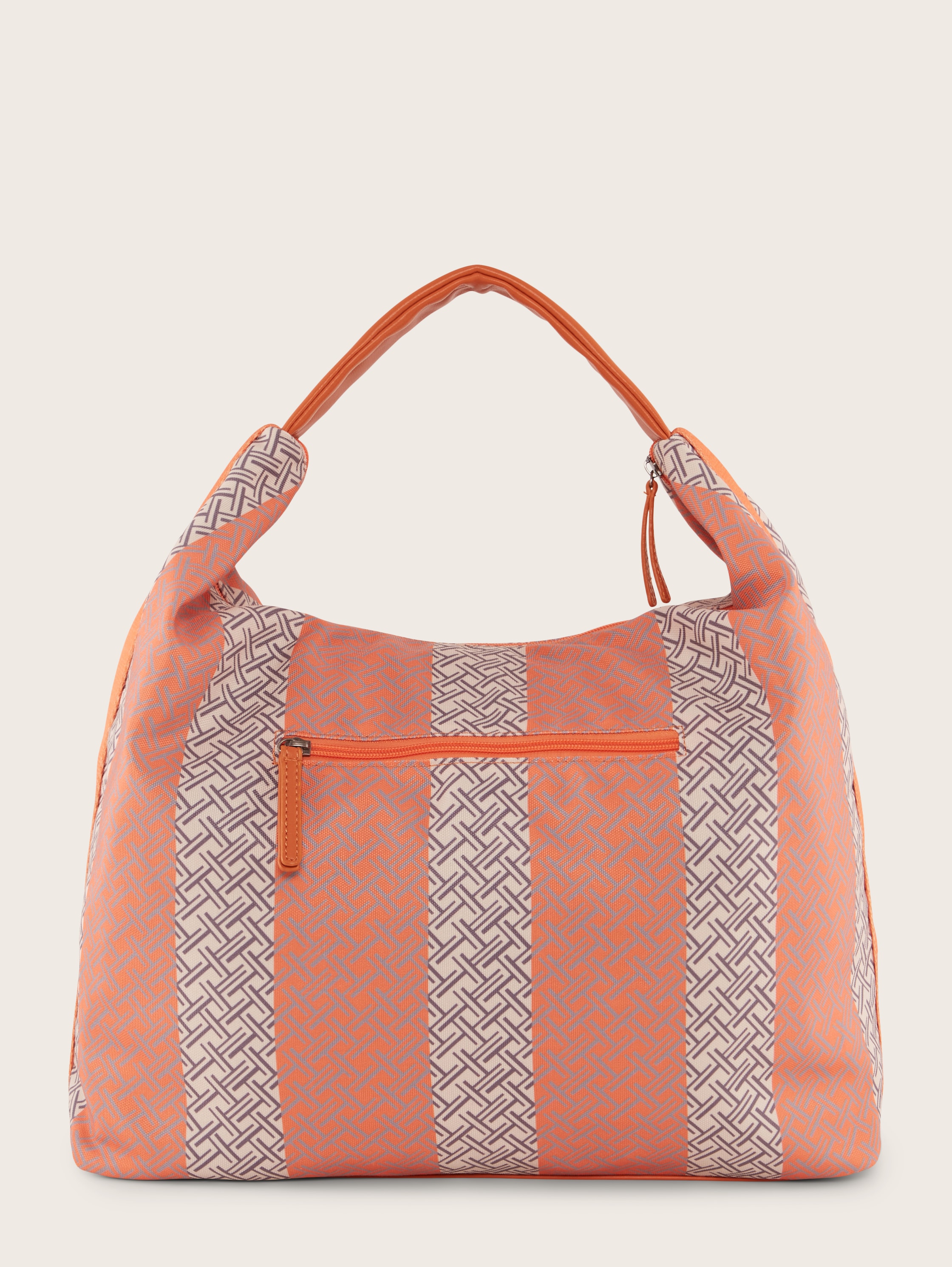 LEONI Shopper mit Webstruktur - orange / orange - Produkt-Rückansicht