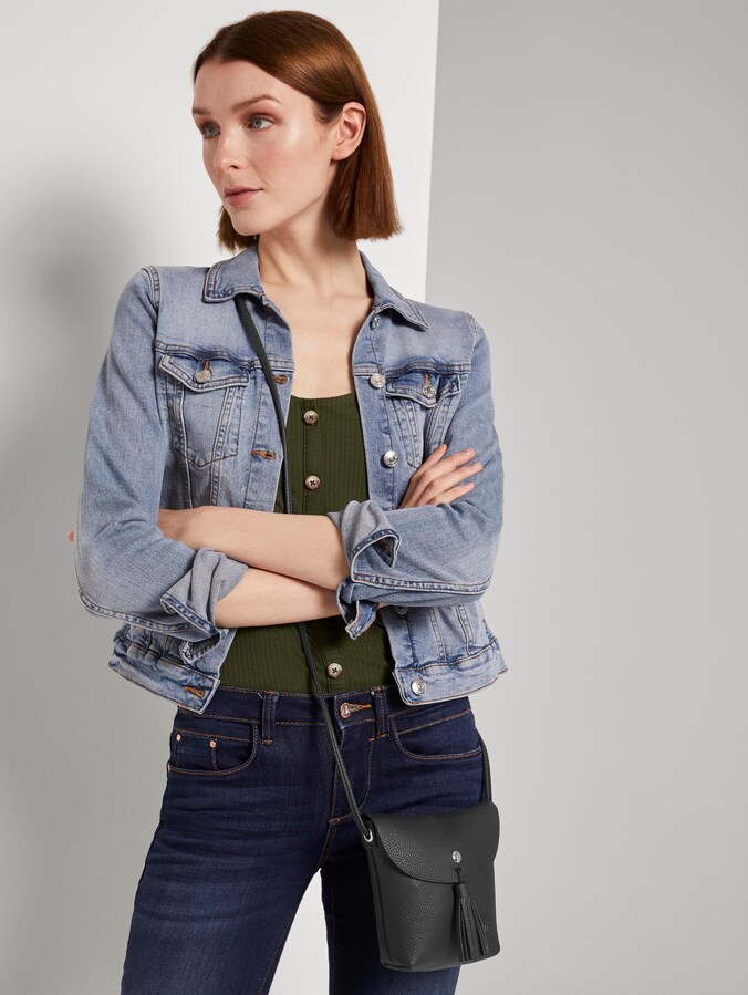 TTIDA S Umhängetasche mit Magnetverschluss von Denim Female, schwarz / black