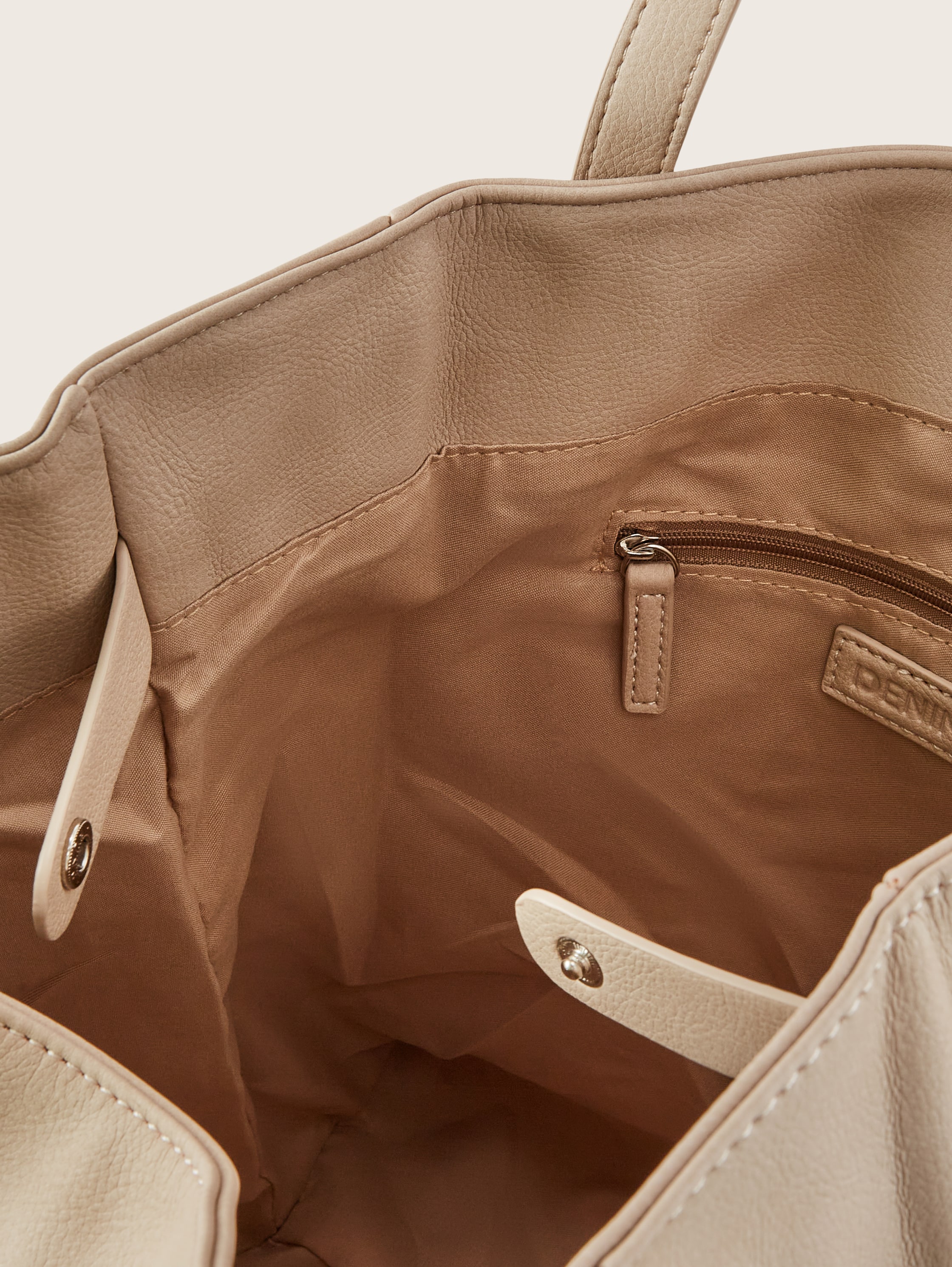 Shopper ARONA mit Webpelz-Kantenbesatz - off white / off white - seitliche Produkt-Ansicht 