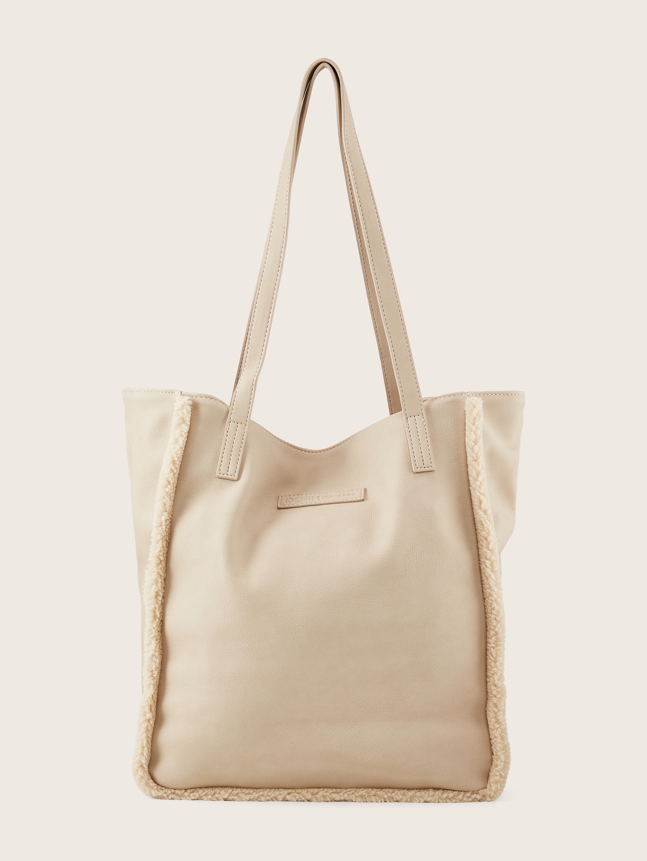 Shopper ARONA mit Webpelz-Kantenbesatz - off white / off white - Vorder-Produkt-Ansicht