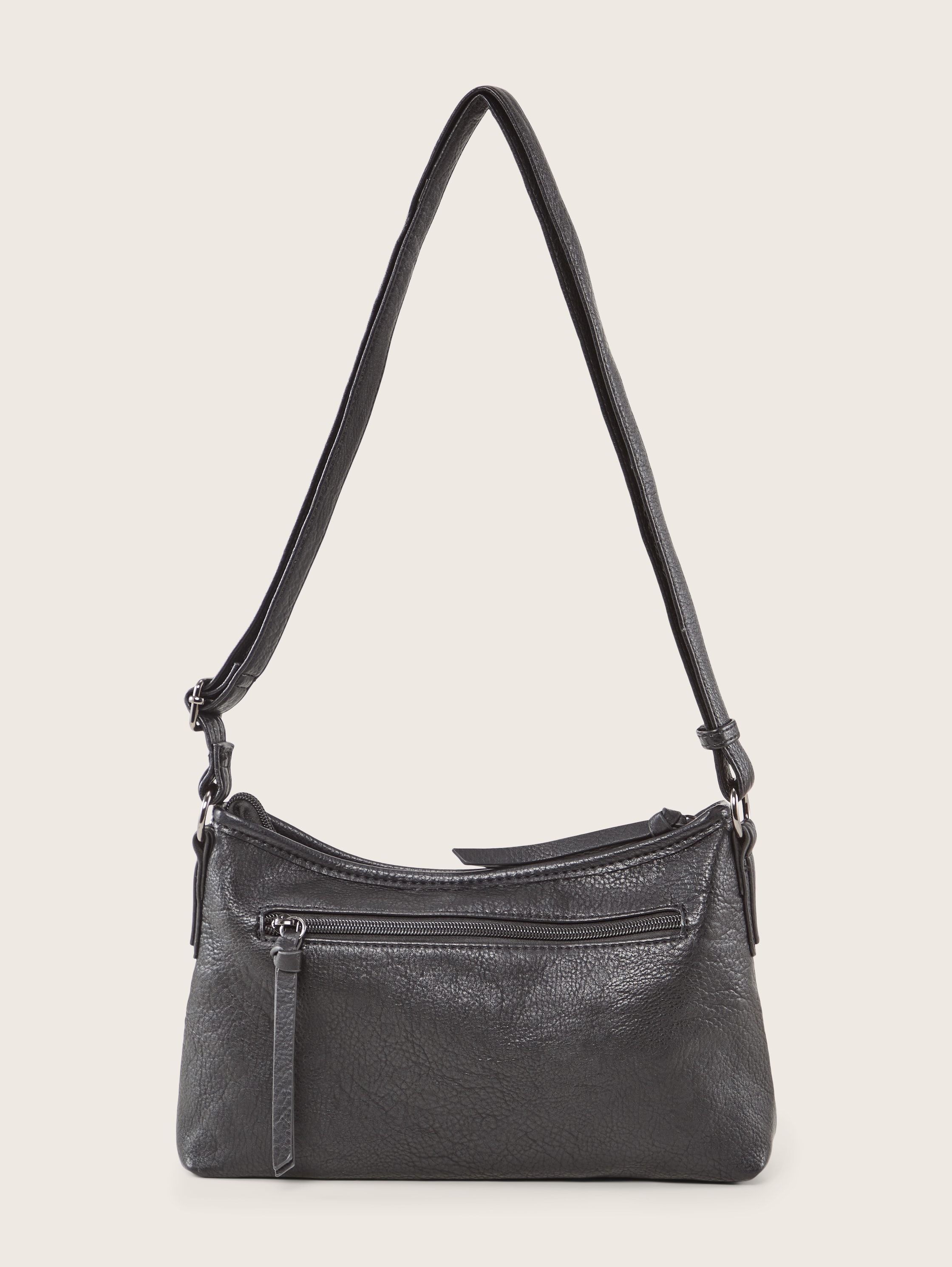 Evi Schultertasche aus Lederimitat - schwarz / black - Produkt-Rückansicht