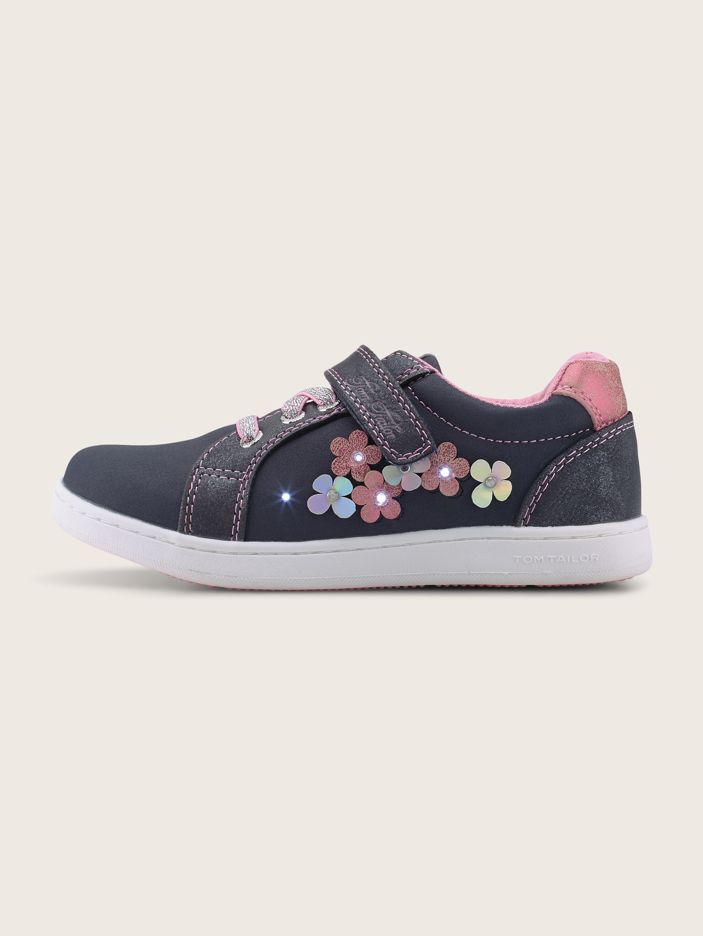 Sneaker mit Blumen und Blinkies - 4