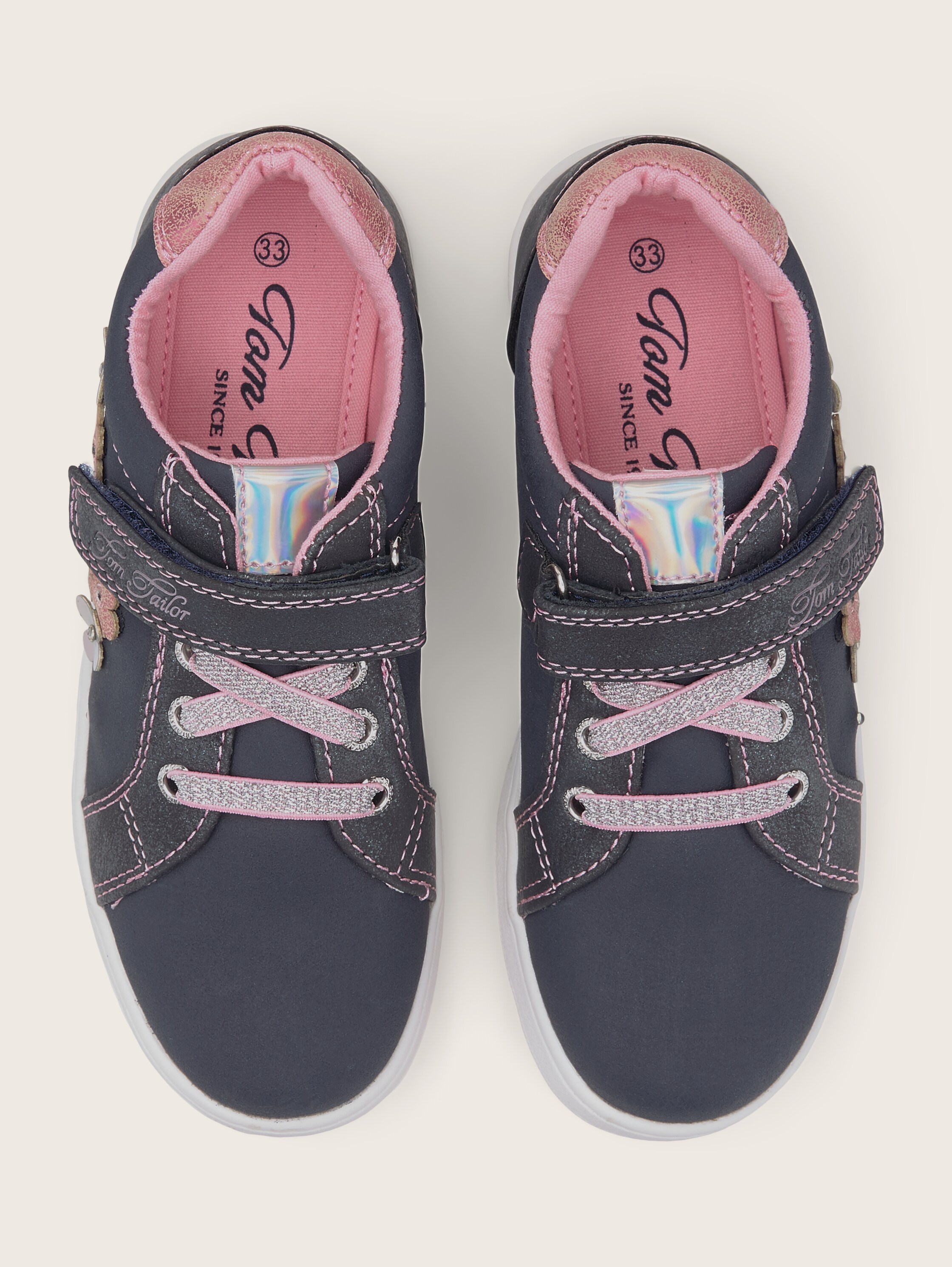 Sneaker mit Blumen und Blinkies - 5