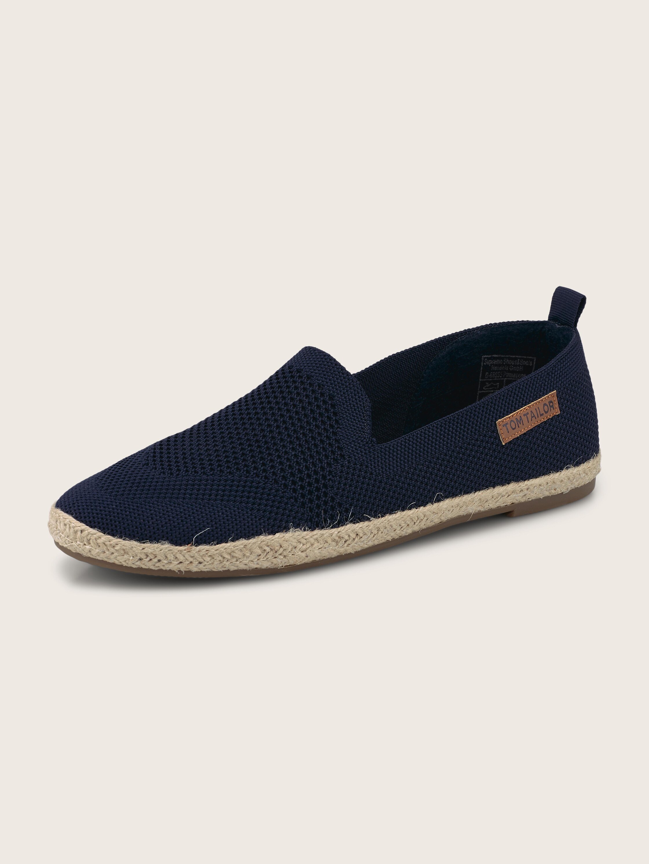 geflochtener Slipper mit Netzmuster - navy