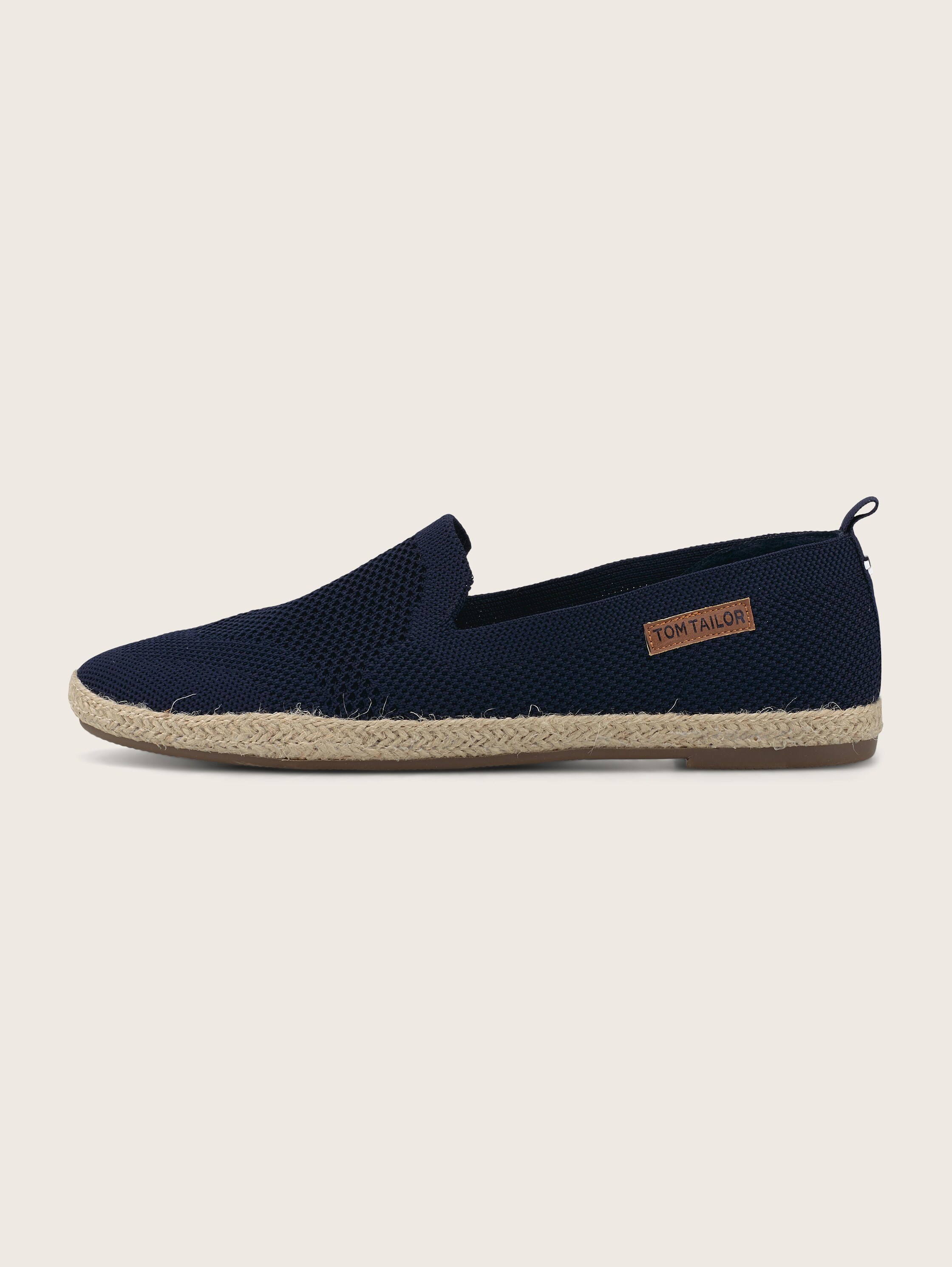 geflochtener Slipper mit Netzmuster - navy
