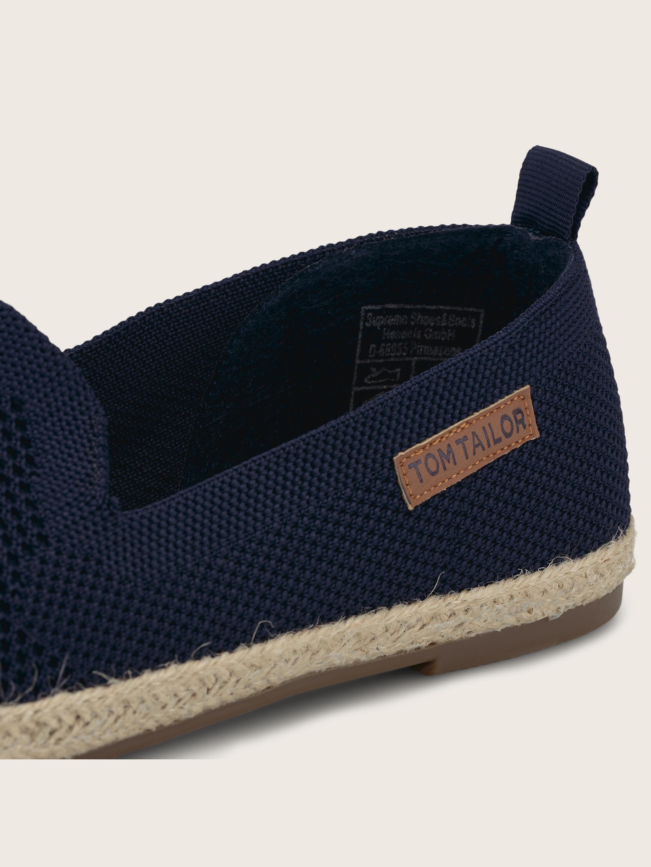 geflochtener Slipper mit Netzmuster - navy