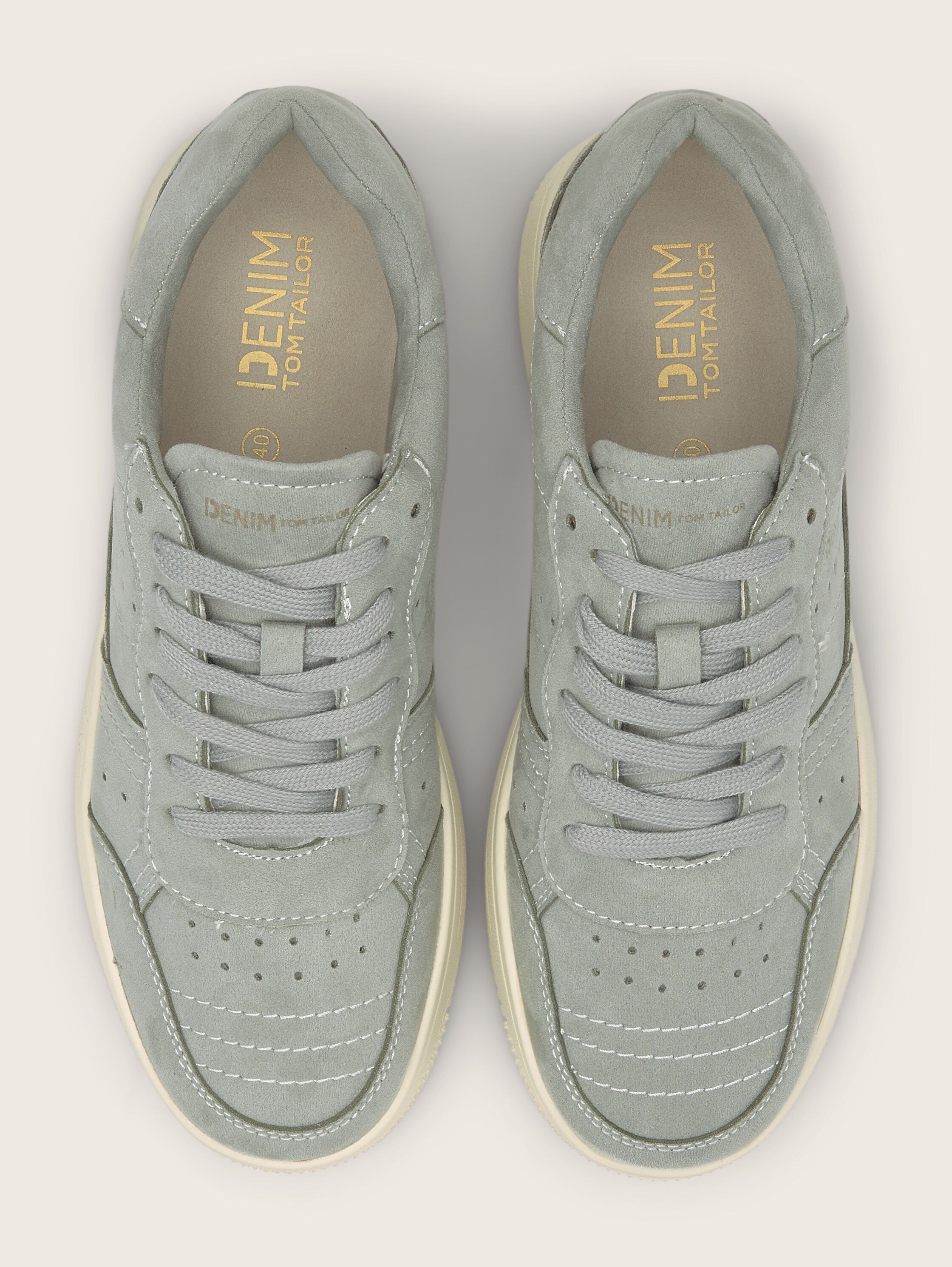 Plain platform sneakers - menta - Product view from top 