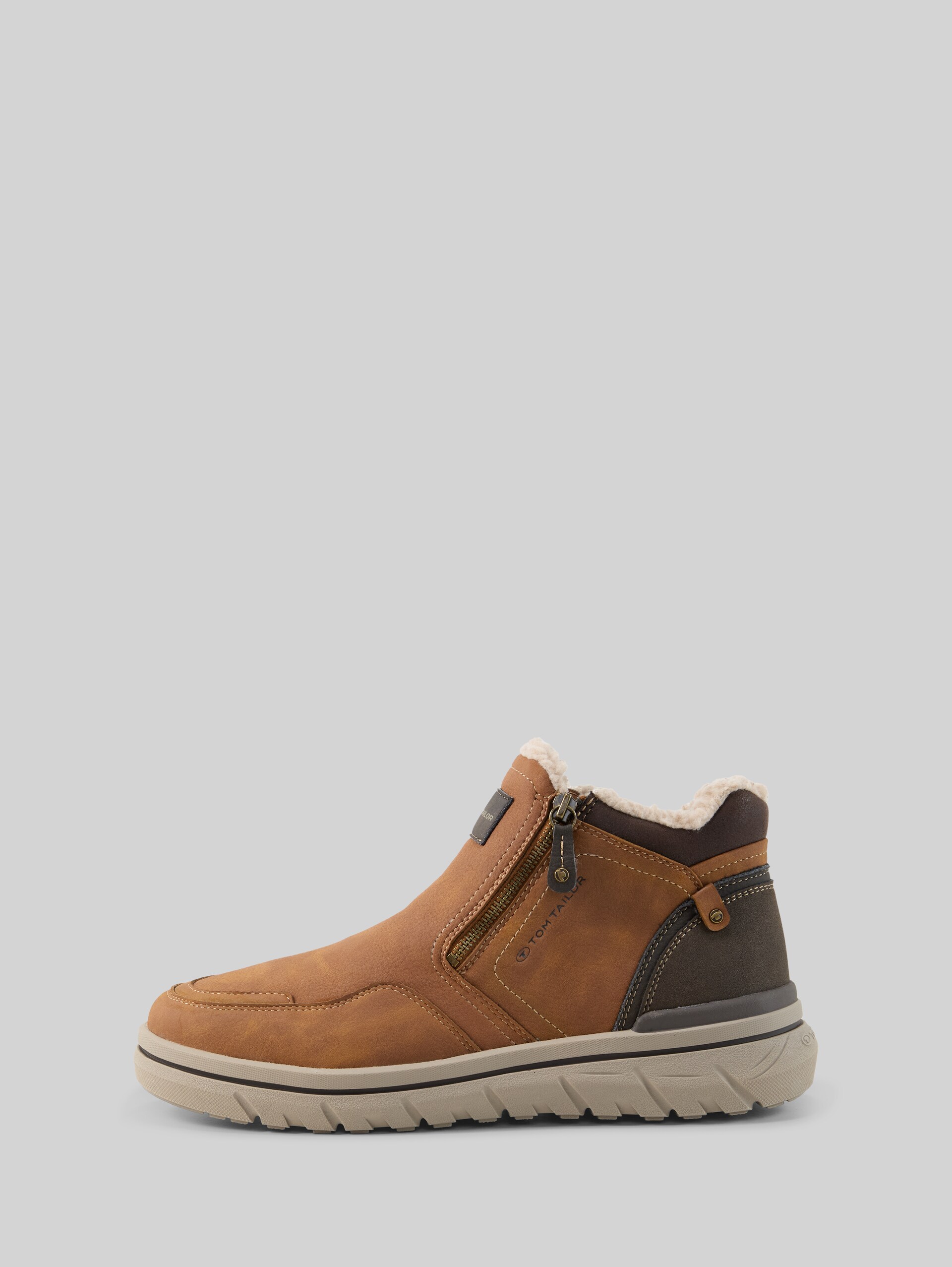 Bottes imperméables avec doublure - cognac - vue latérale du produit