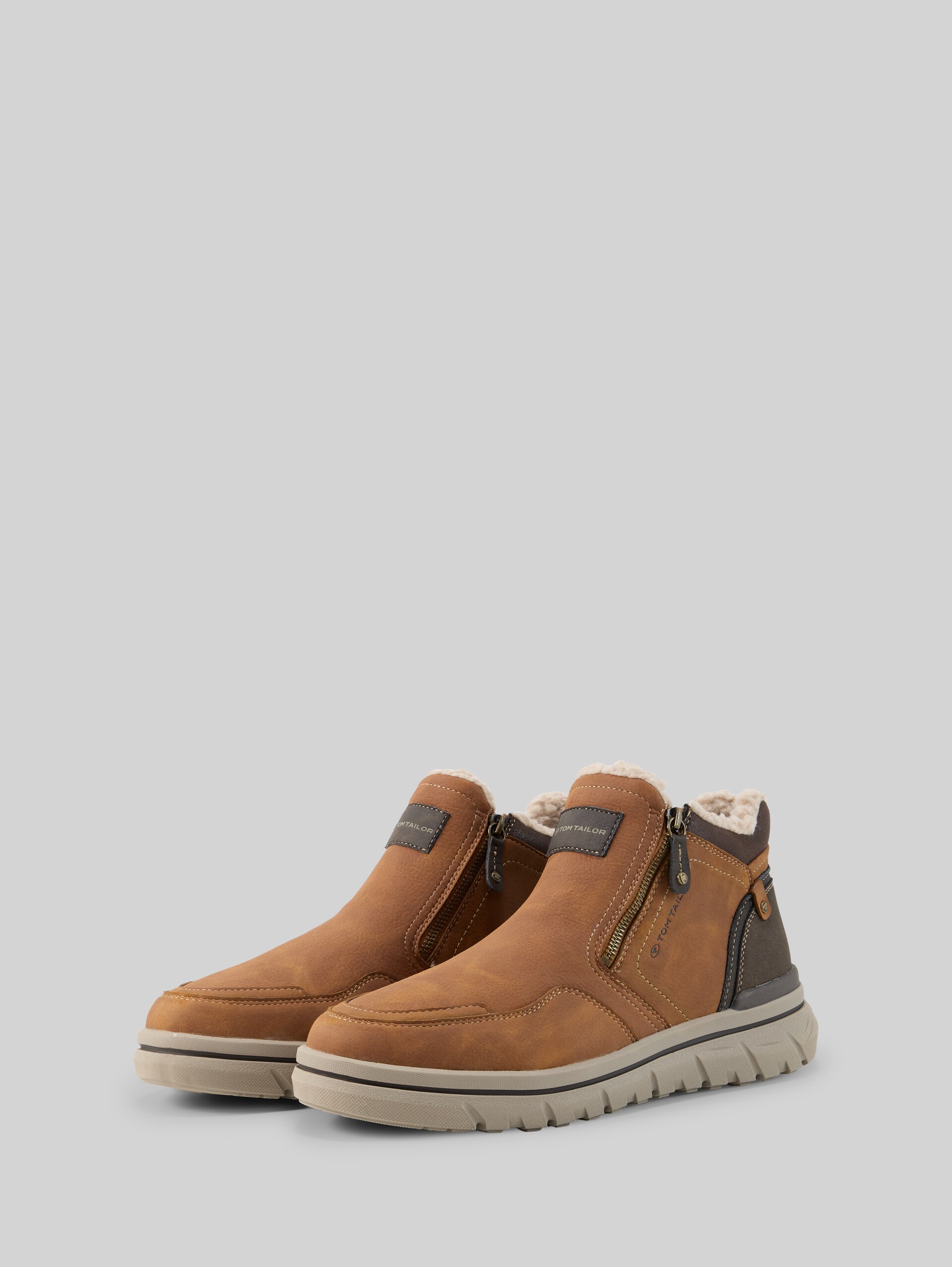 Bottes imperméables avec doublure - cognac - vue latérale du produit