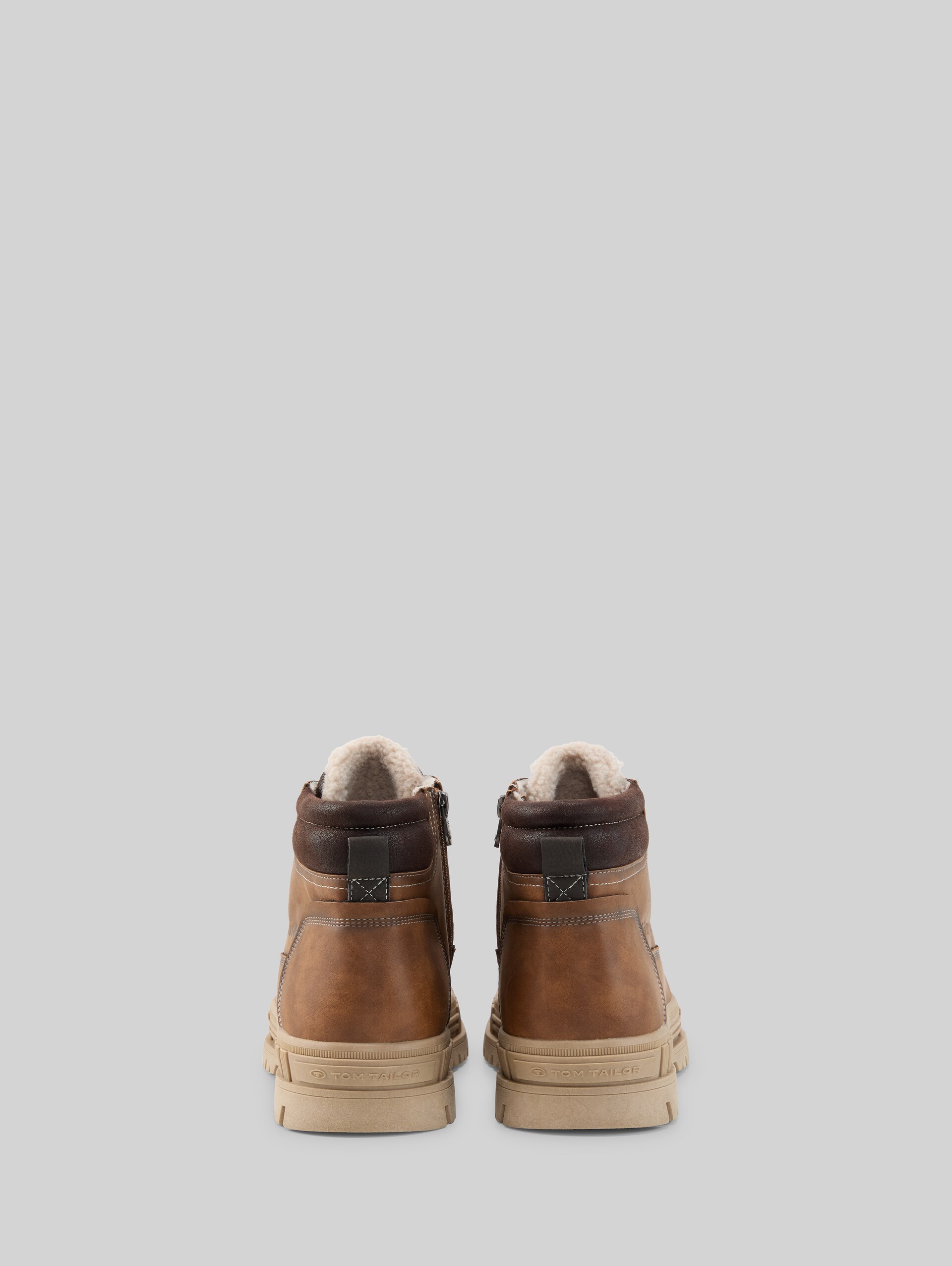 Bottes doublées en simili-cuir - cognac - Vue arrière du produit