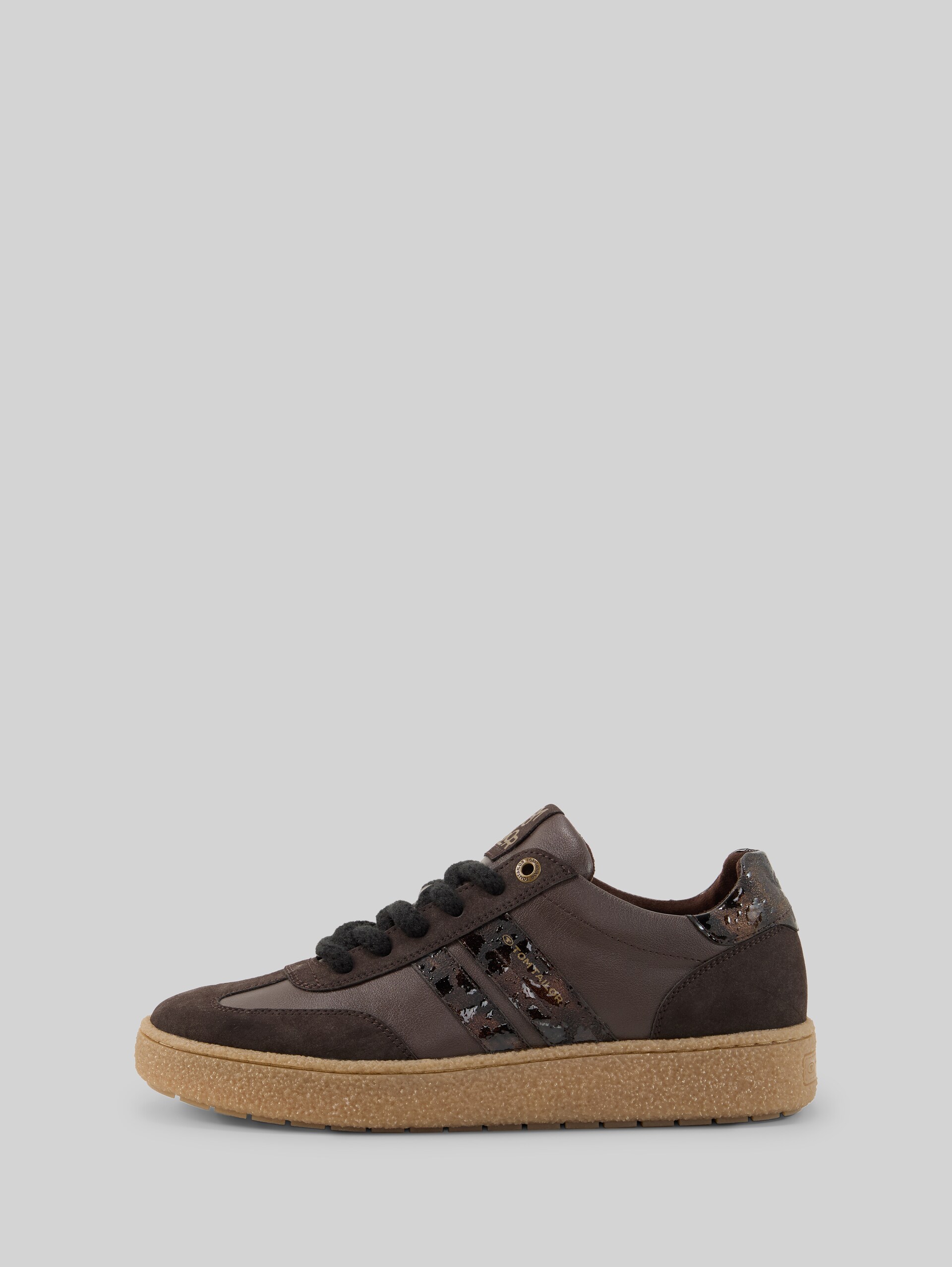 Sneakers van kunstleer - mokka - zijaanzicht product