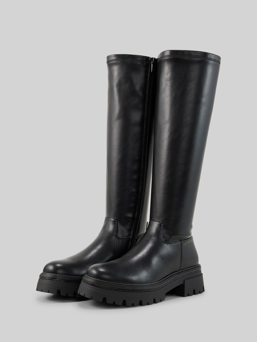 Gevoerde laarzen met blokhak door Women, black