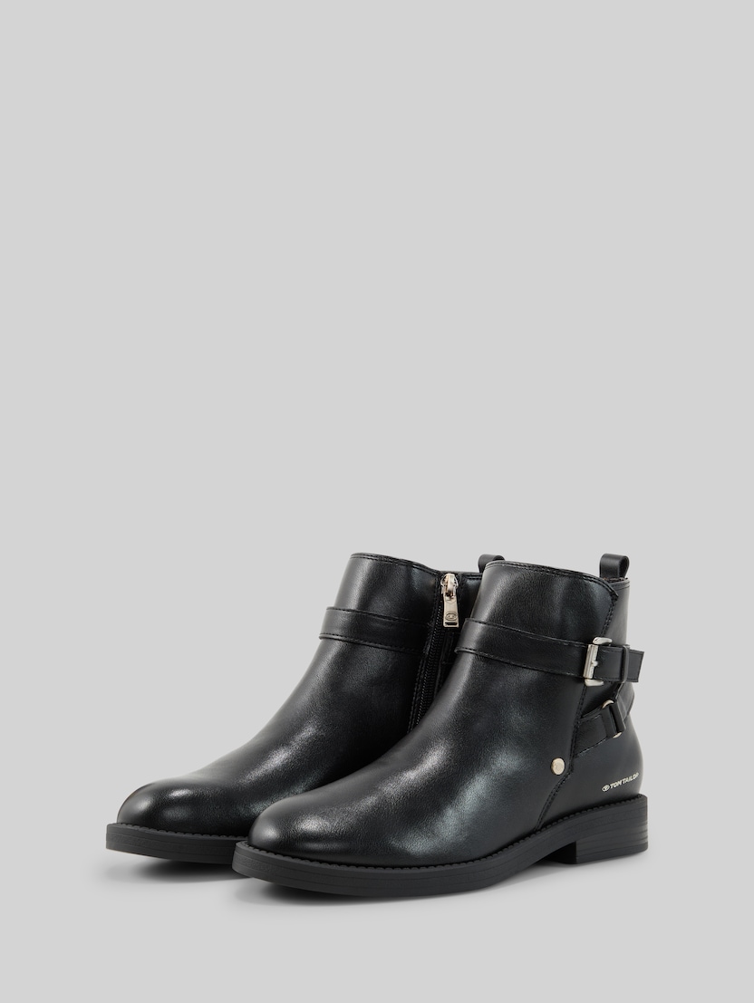 Enkellaarsjes met gesp door Women, black