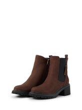 Ausgewählt, Absatzstiefeletten aus Wildlederimitat von Tom Tailor, braun