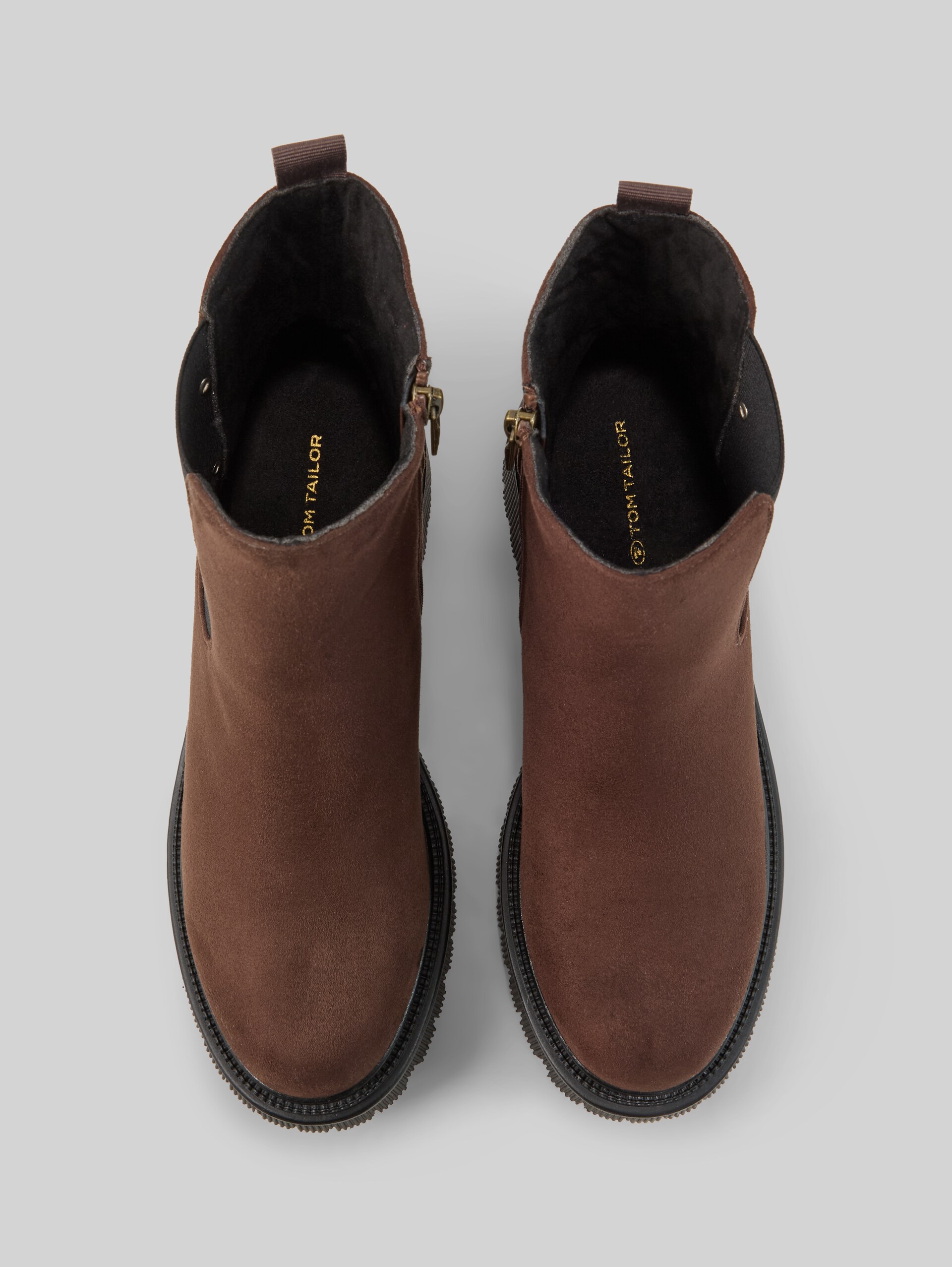 Absatzstiefeletten aus Wildlederimitat - mokka - Produkt-Ansicht von oben 