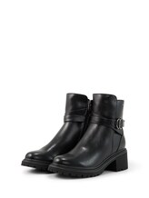 Selected, Heeled ankle boots with buckle by Tom Tailor, black