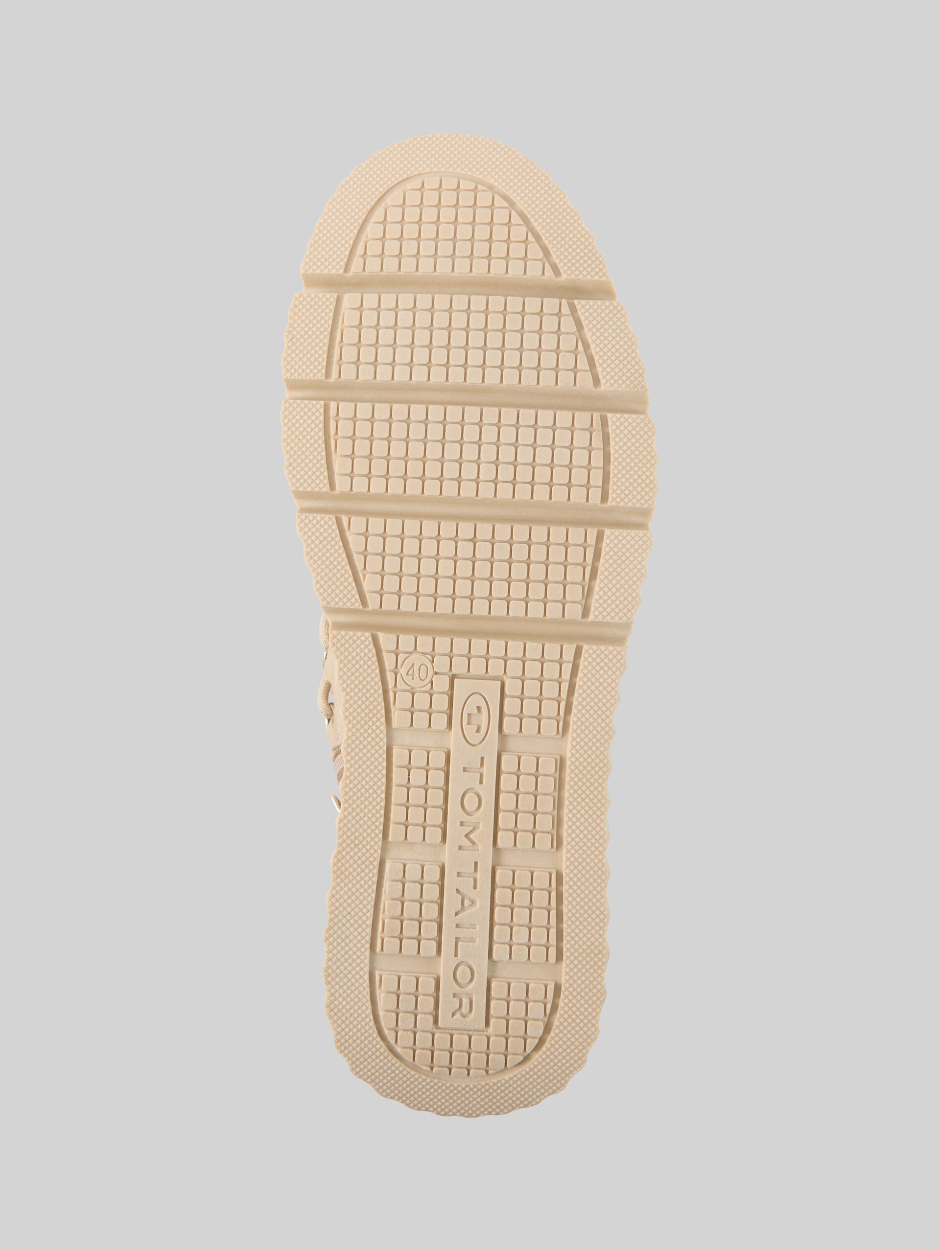 Stiefeletten mit Fellimitat und Strickeinsatz - cream - Produkt-Ansicht Sohle