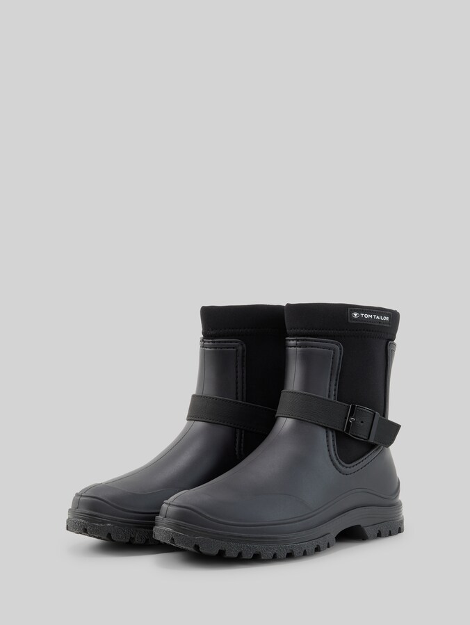 Waterproof boots with buckle detail by Women, black