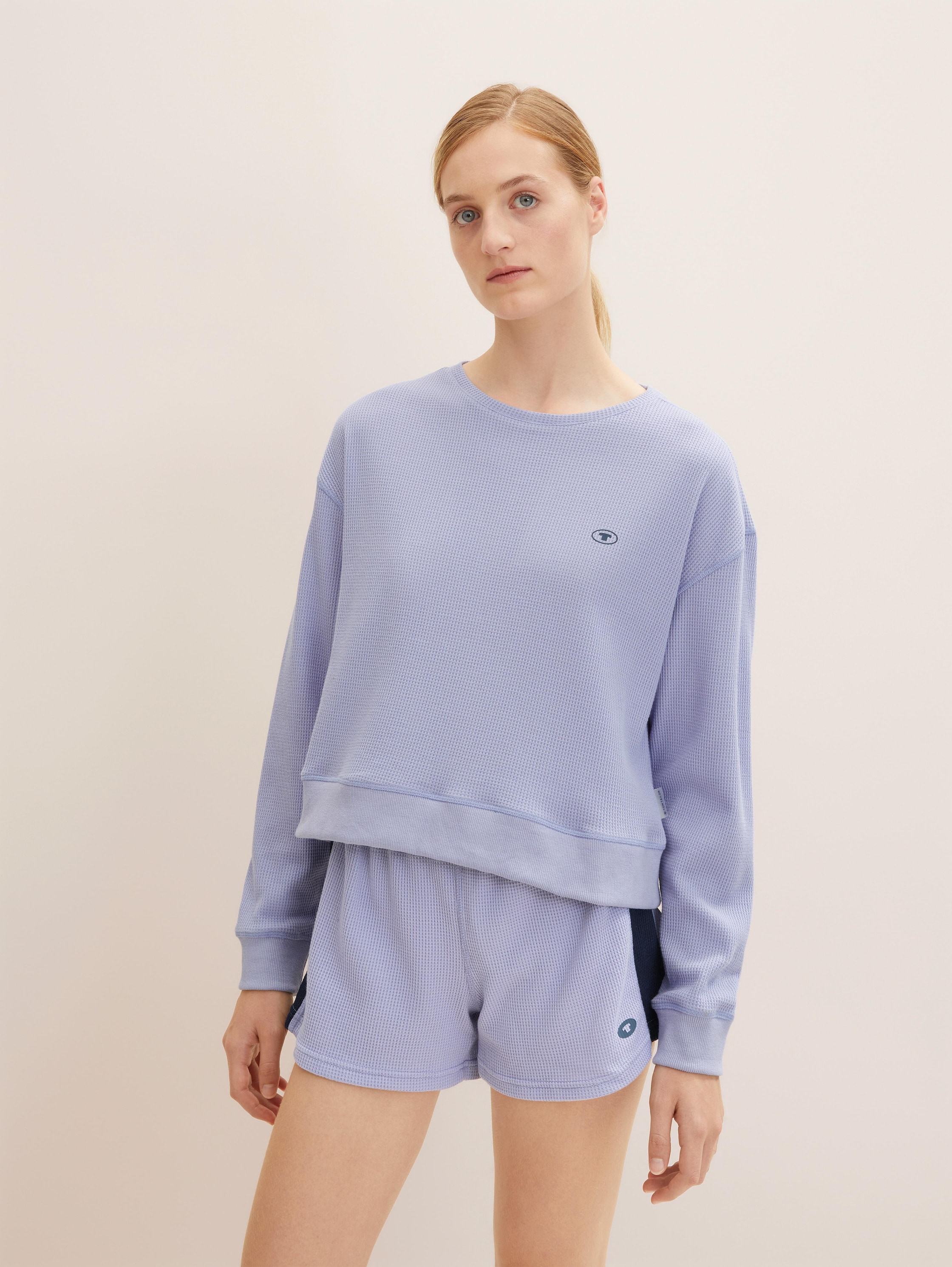 Ademend sweatshirt - lavendel - Nek model vooraanzicht