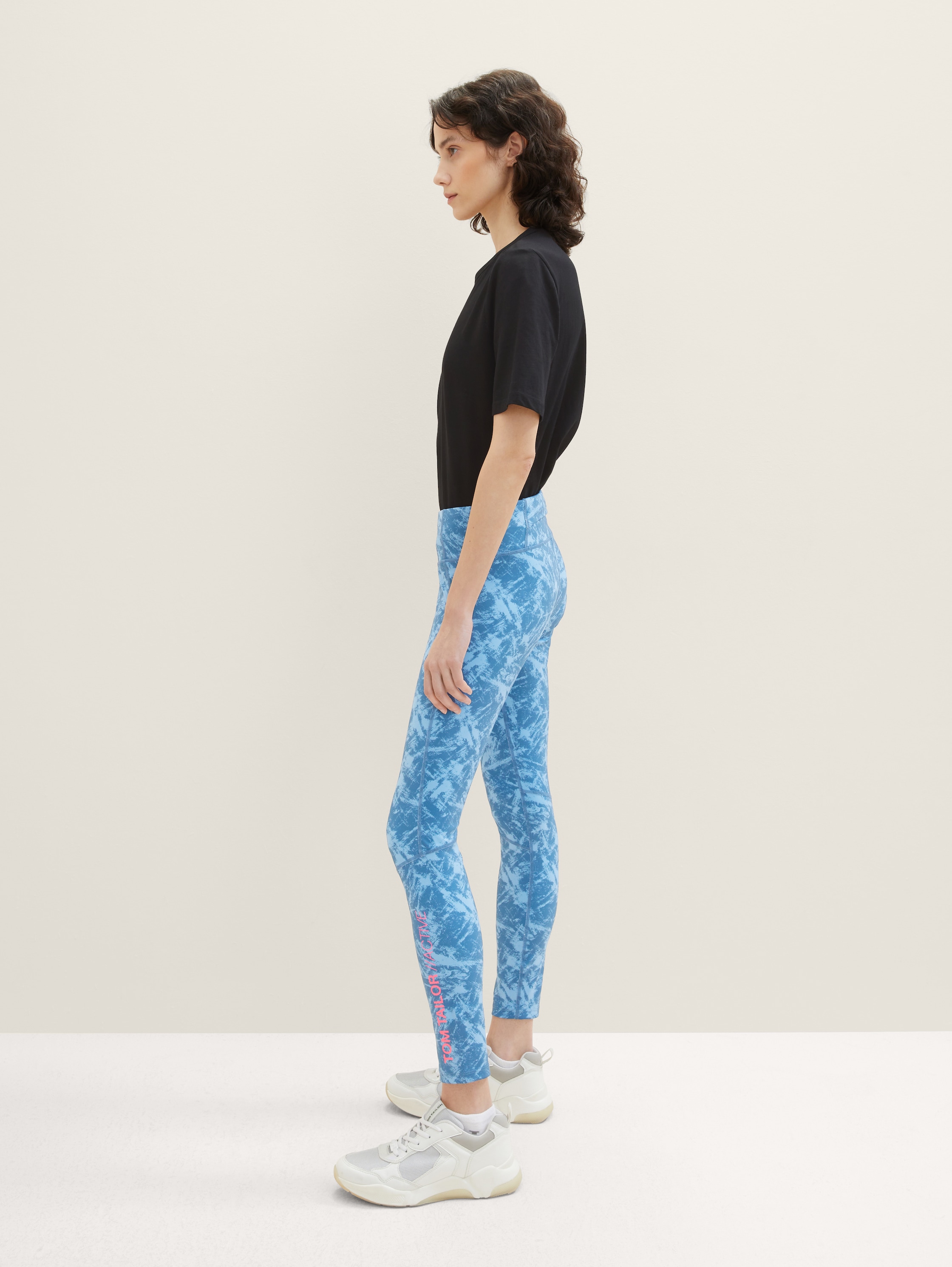 Sporttights in enkellengte - Steel Blue AOP