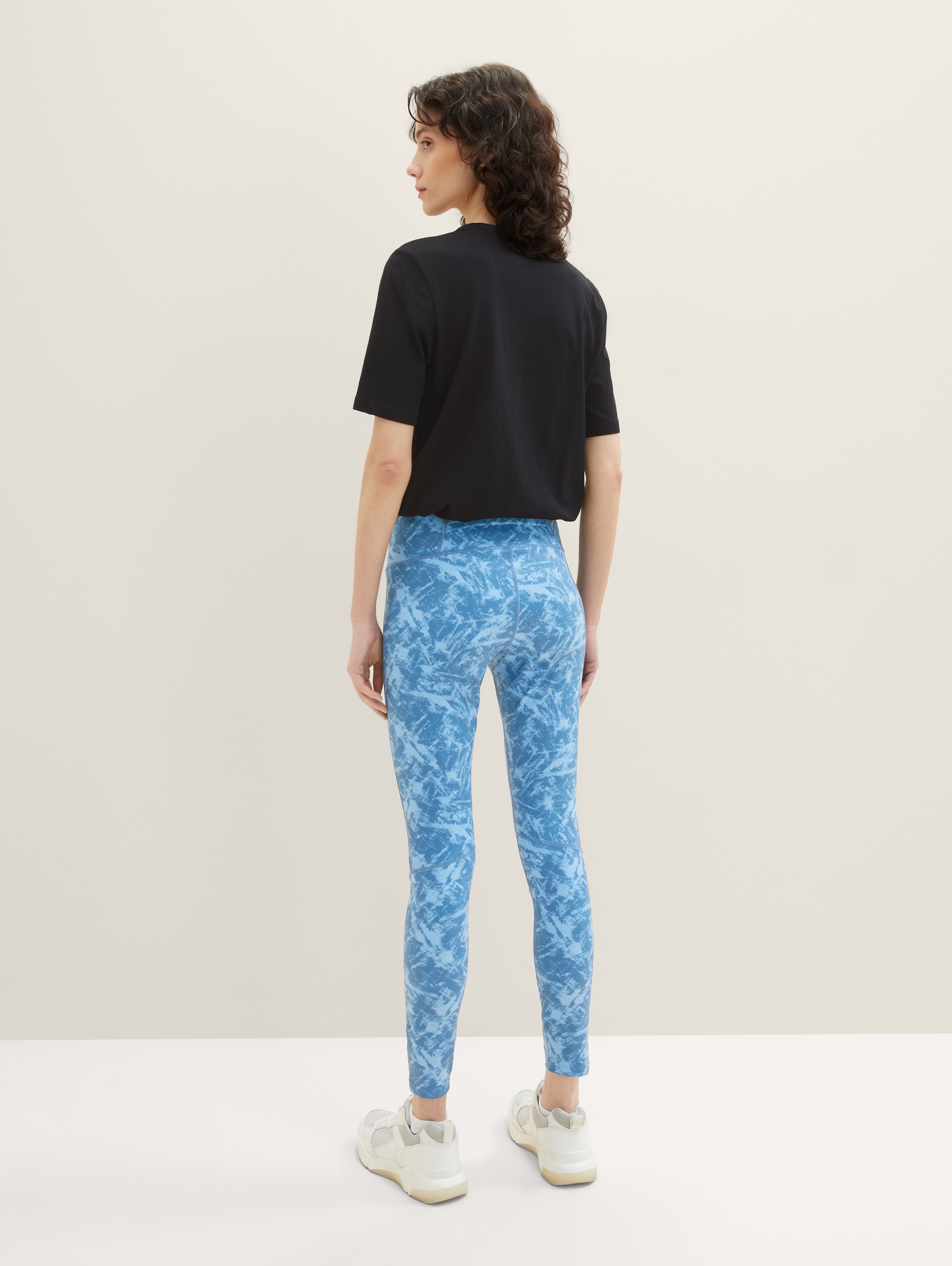 Sporttights in enkellengte - Steel Blue AOP