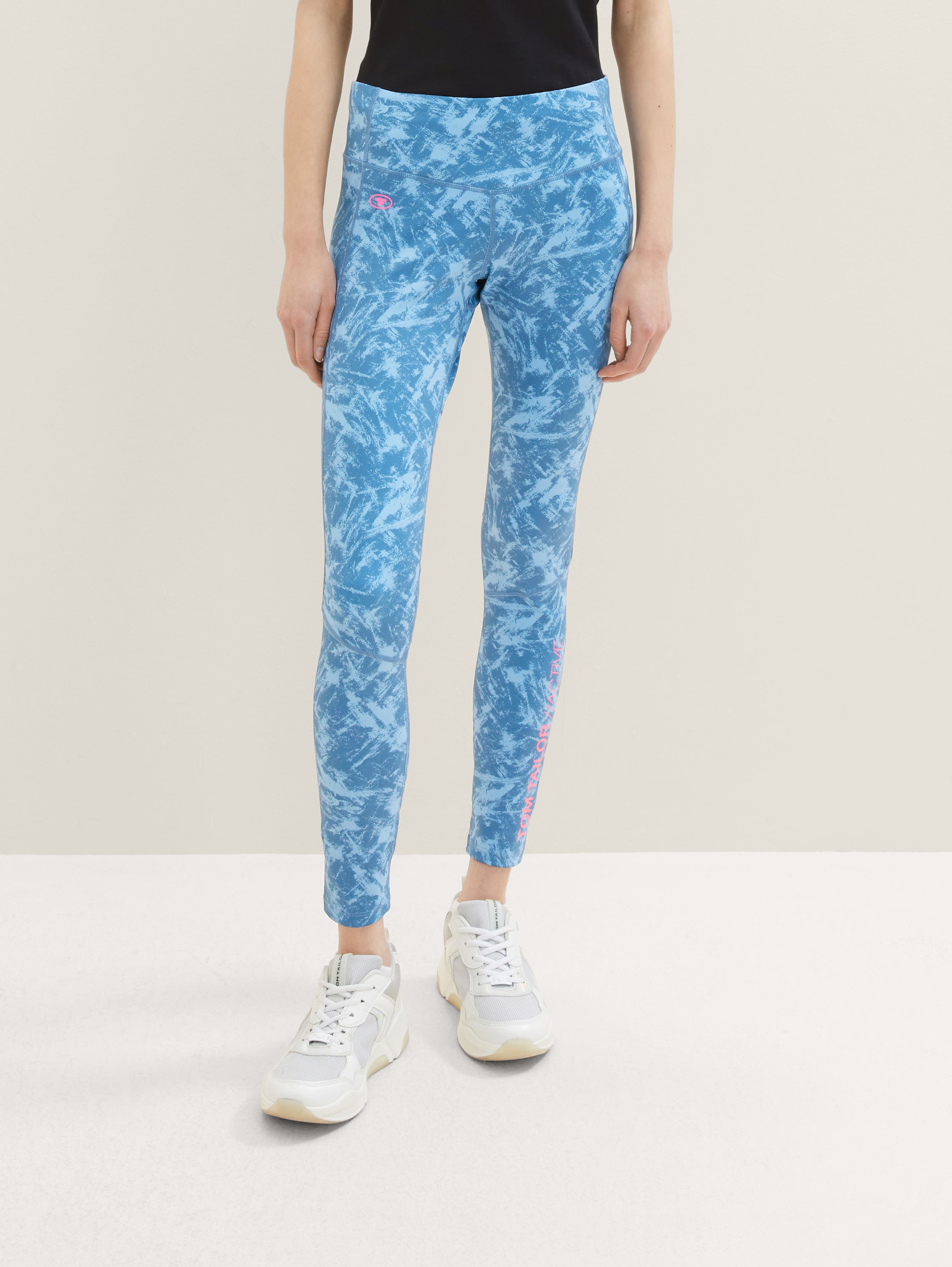 Sporttights in enkellengte - Steel Blue AOP