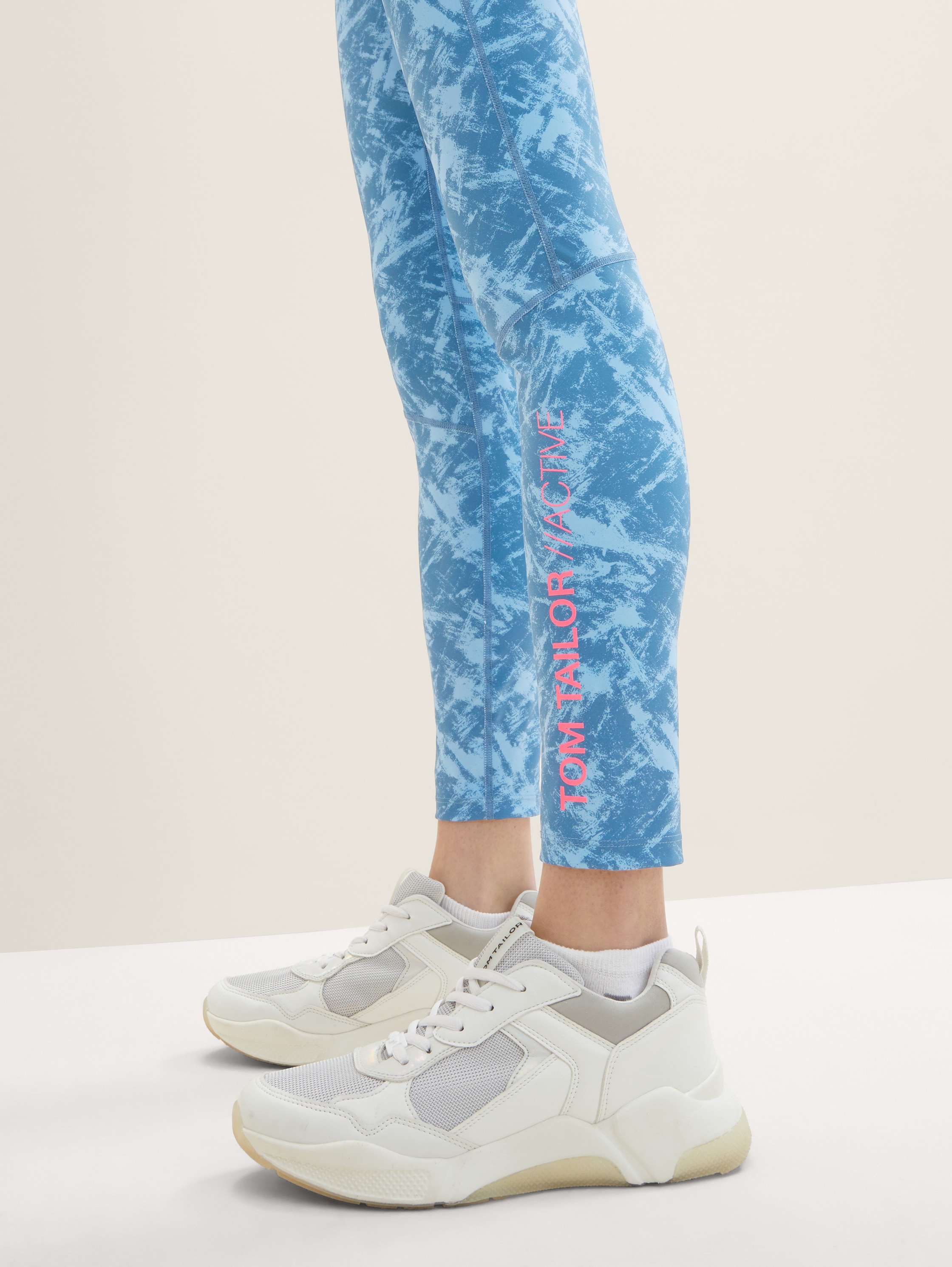 Sporttights in enkellengte - Steel Blue AOP