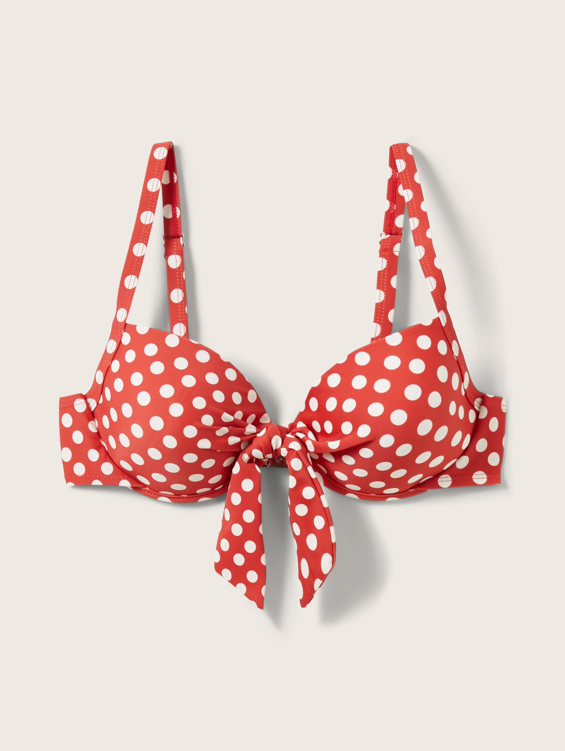 Gepunktetes Push-Up Bikinitop - rot - 