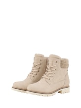 Geselecteerd, Gevoerde enkellaarsjes met blokhak door Tom Tailor, beige