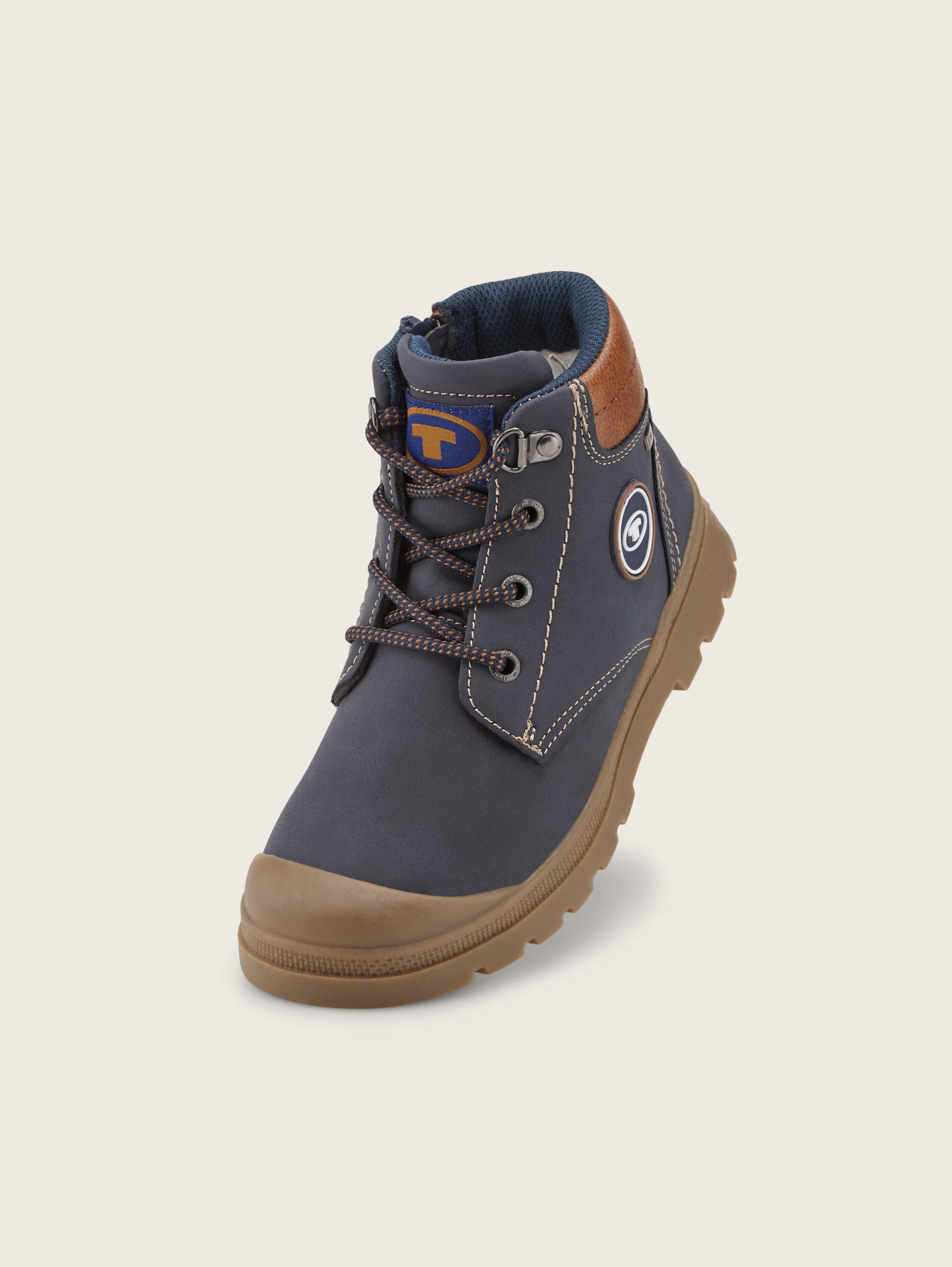 Gevoerde laarzen met applicaties - navy