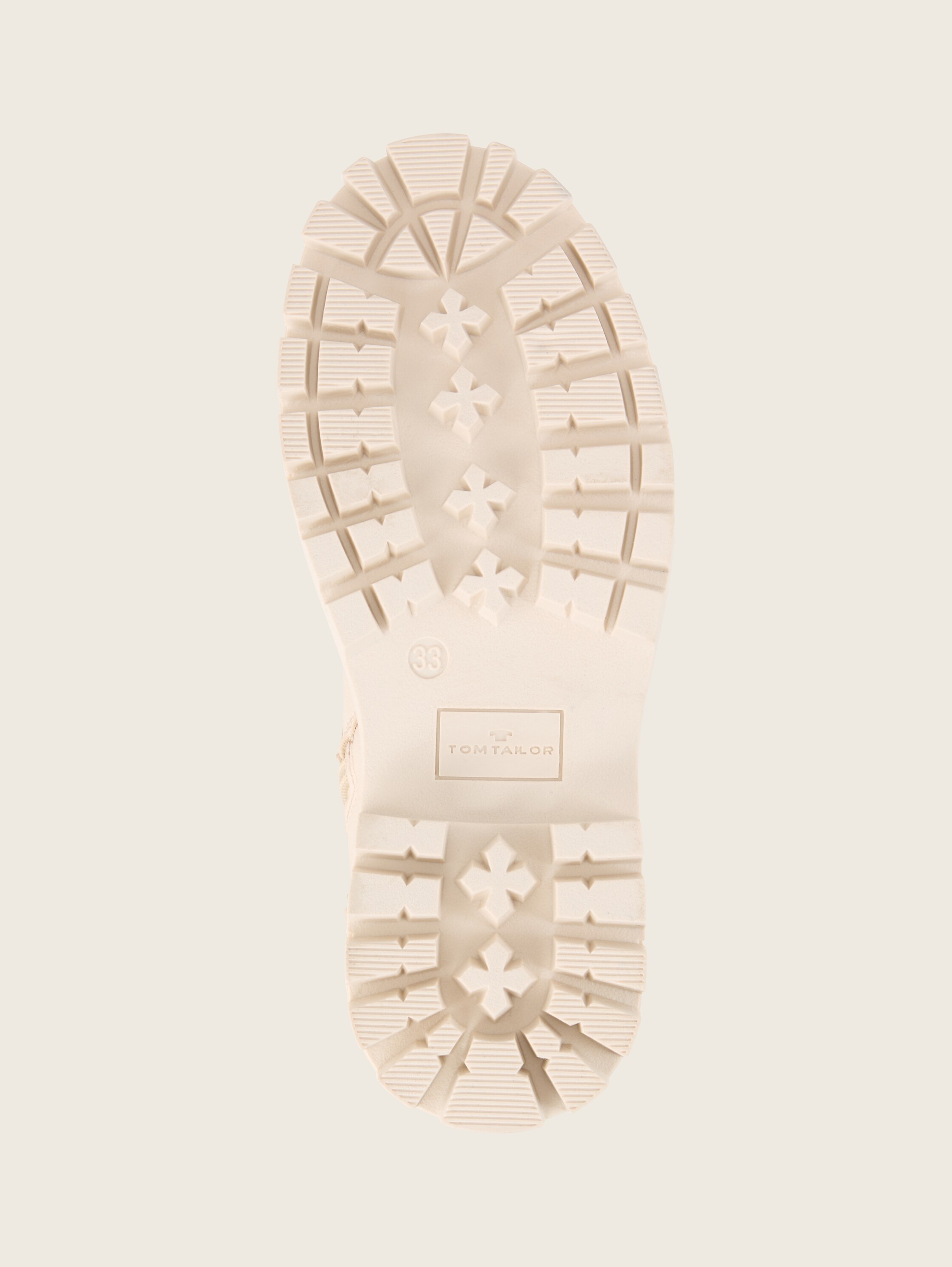 Gevoerde enkellaarsjes van imitatieleer - beige - Productaanzicht zool 