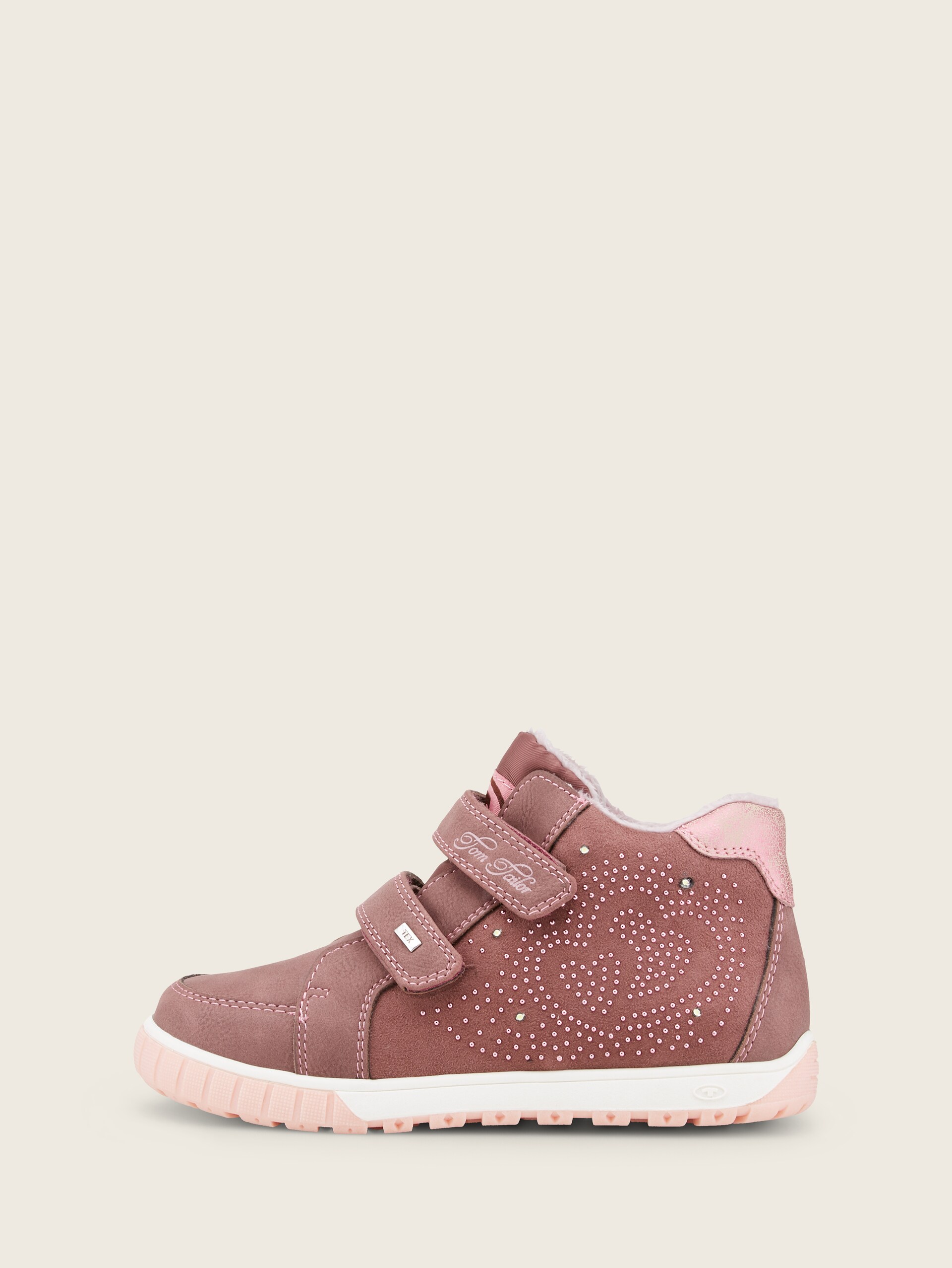 Sneakers van hoogwaardig kunstleer - old rose - zijaanzicht product