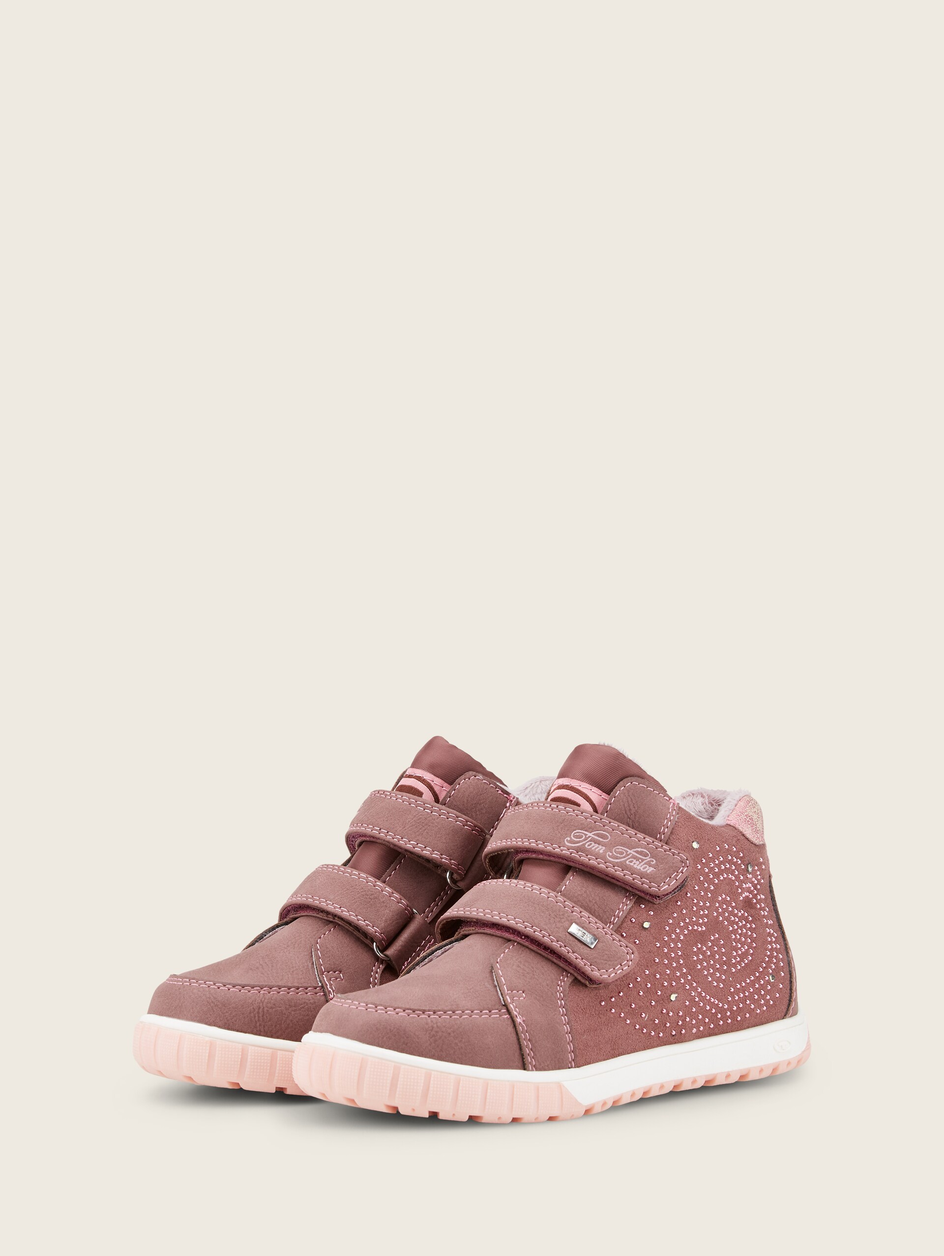 Sneakers van hoogwaardig kunstleer - old rose - zijaanzicht product